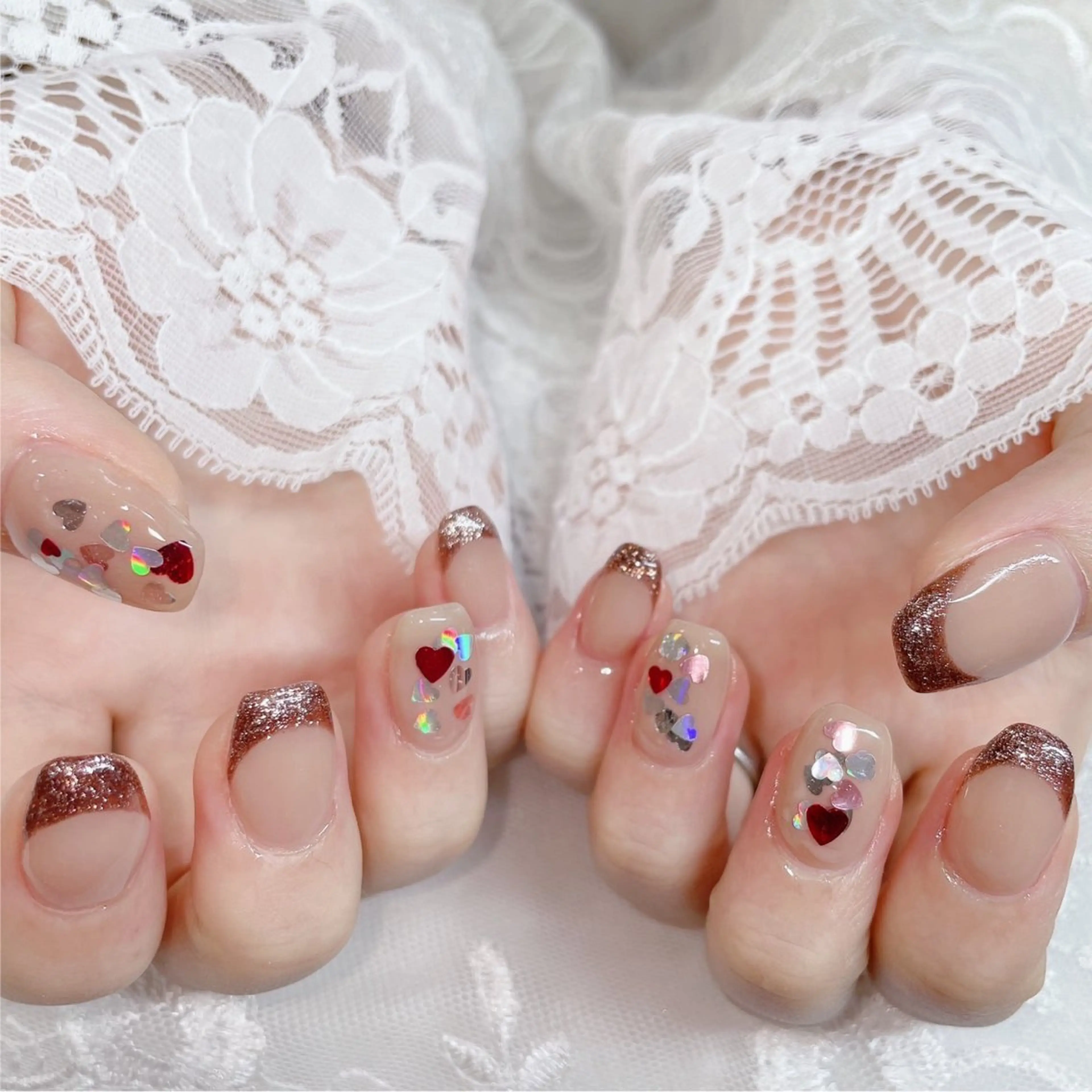 ミディアム ハンドネイル ハンドケア 💜MIYA nail川崎店のネイルデザイン