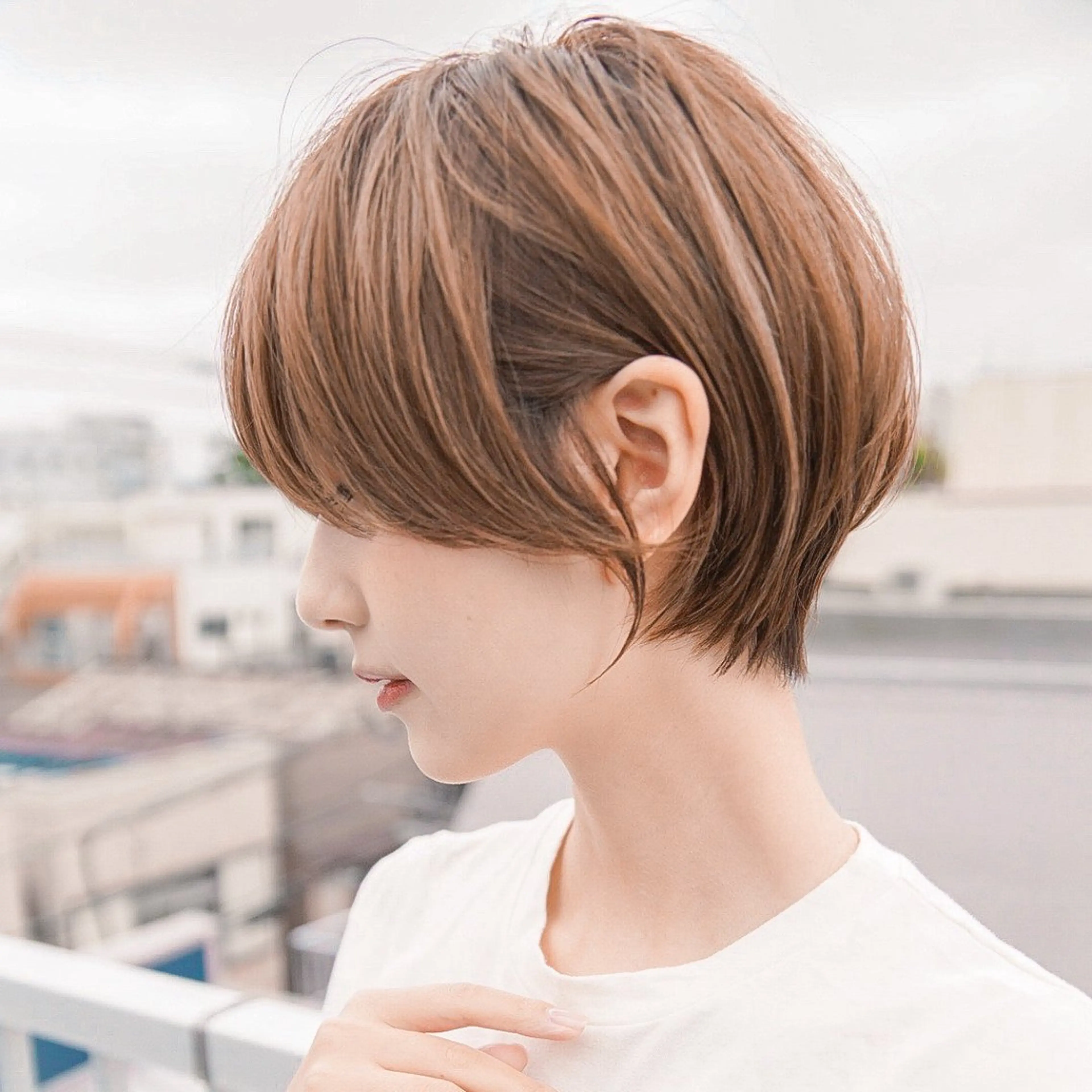 ショート カラー ショートボブ 丸みショート ハイライトカラー ボブ くびれヘア ショートヘア特化 YUTAのヘアスタイル