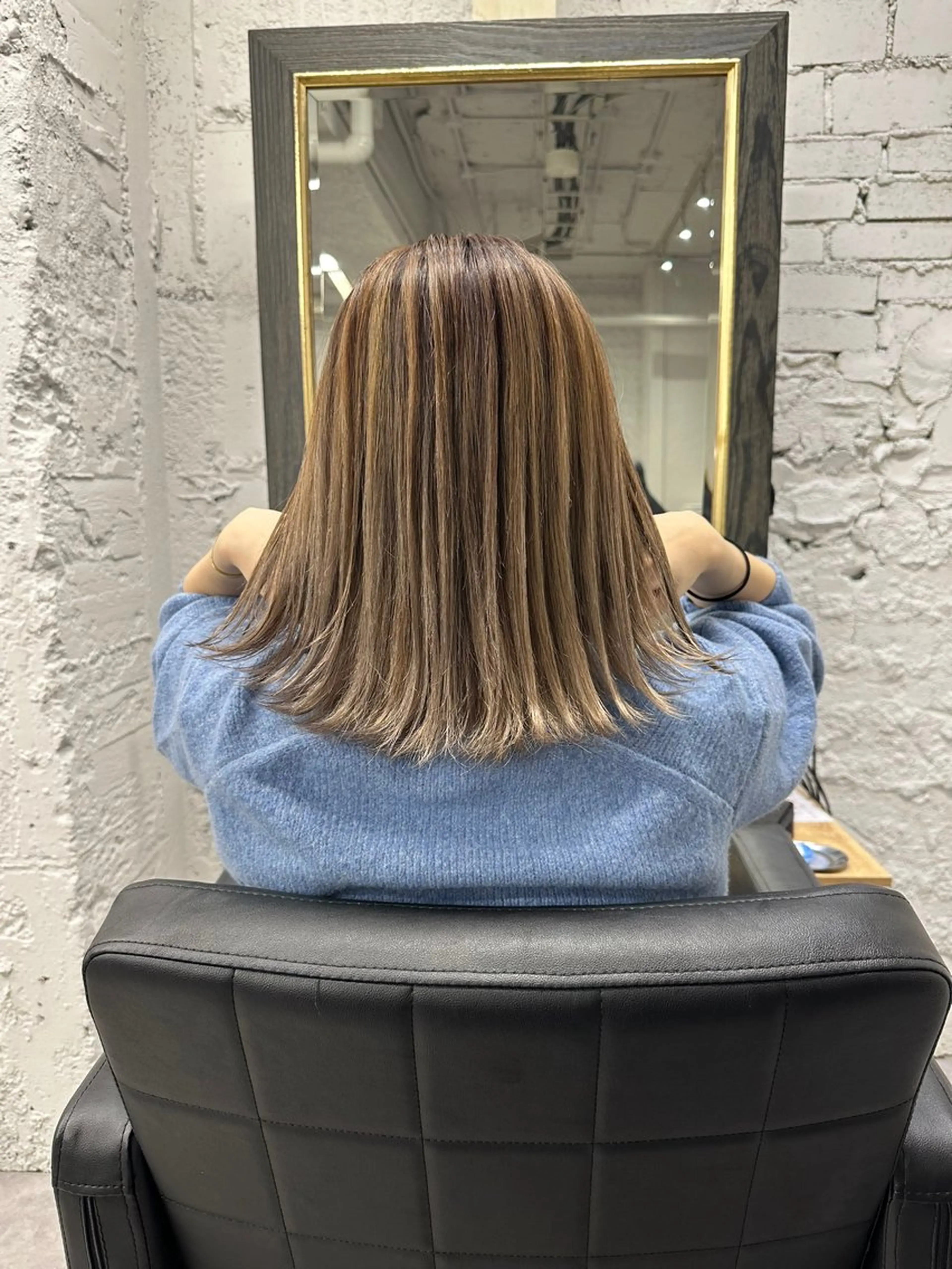 ミディアム カラー ヘアアレンジ ヘアカラー トリートメント 久米 治仁のヘアスタイル