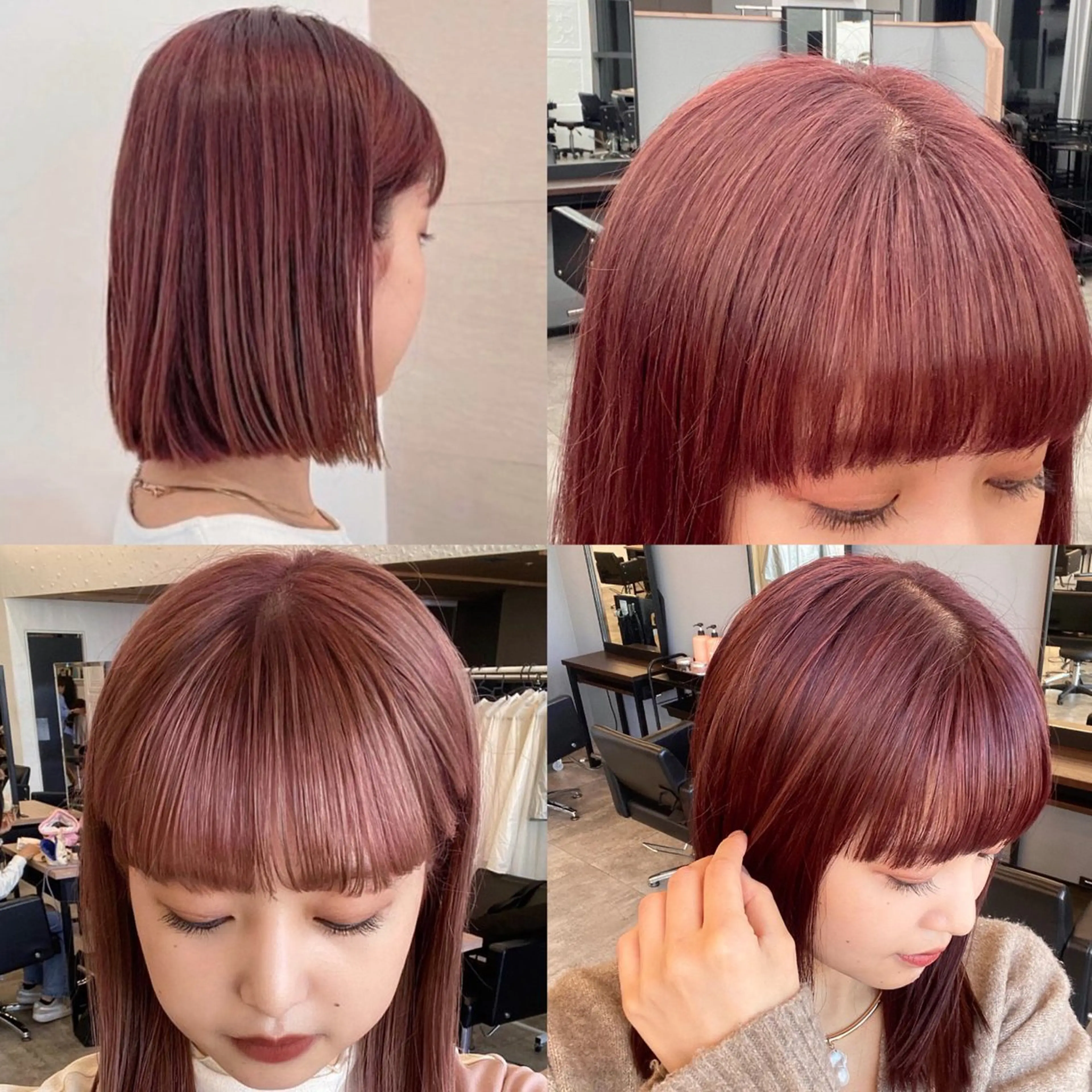 カラー ピンクカラー ヘアカラー トリートメント shiori/暖色/ レイヤー/似合わせのヘアスタイル