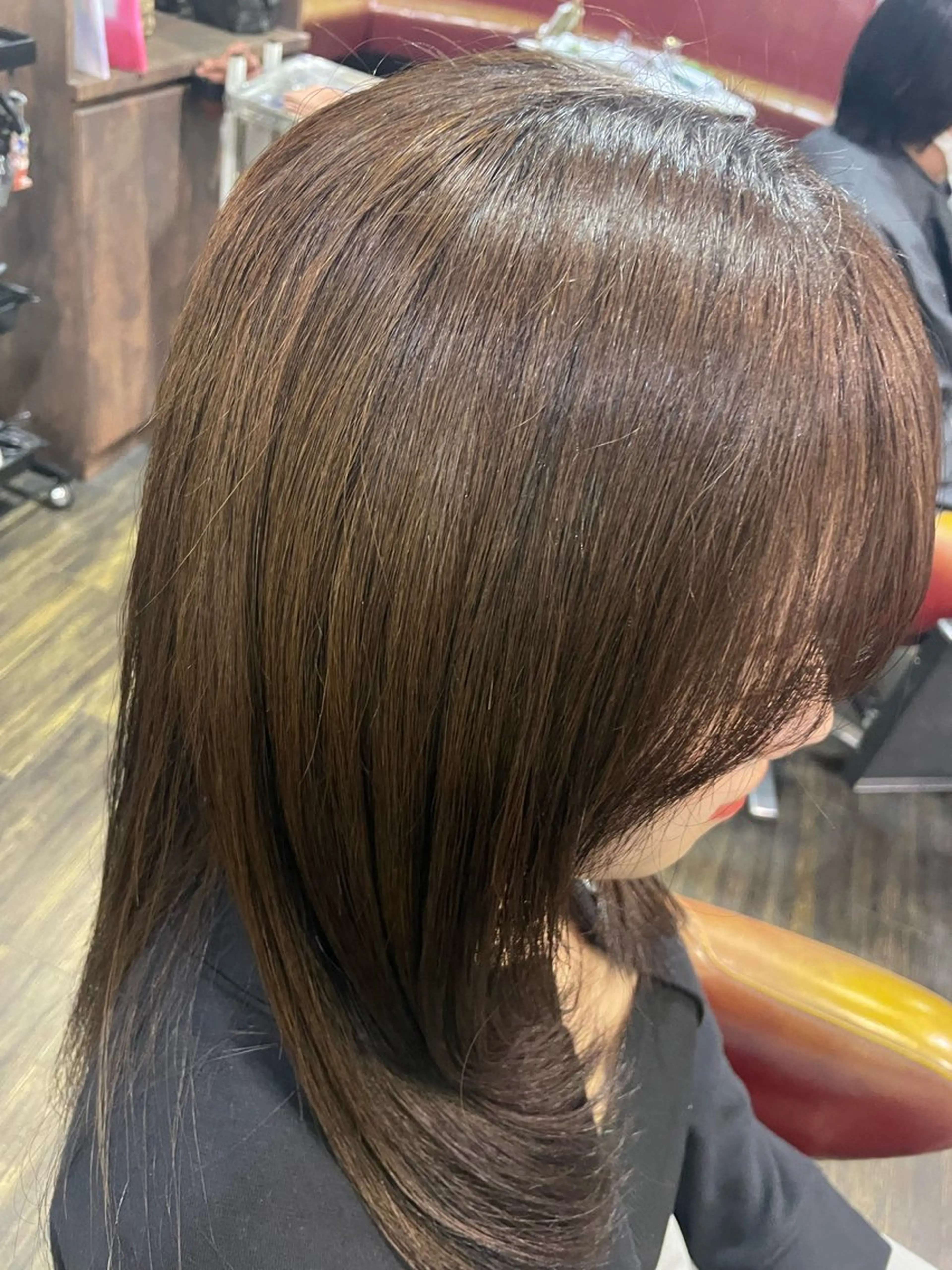 ロング カラー グレージュ オリーブグレージュ オリーブグレー カット ヘアカラー 佐藤 綾郁のヘアスタイル