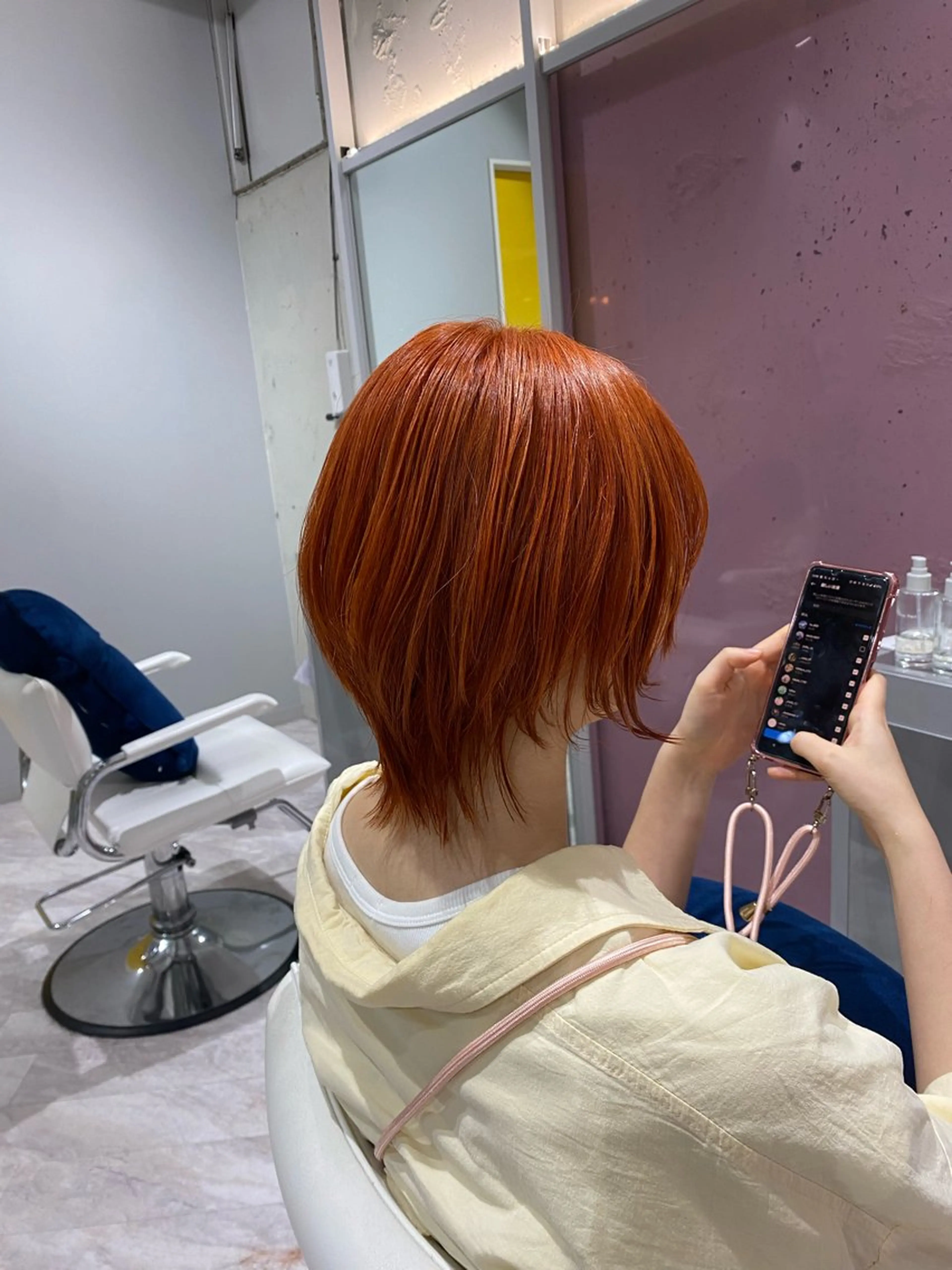 ショート カラー ベージュカラー ブリーチ ケアブリーチ オレンジ オレンジベージュ ヘアカラー トリートメント Riganuts池袋 Hayato✂︎のヘアスタイル