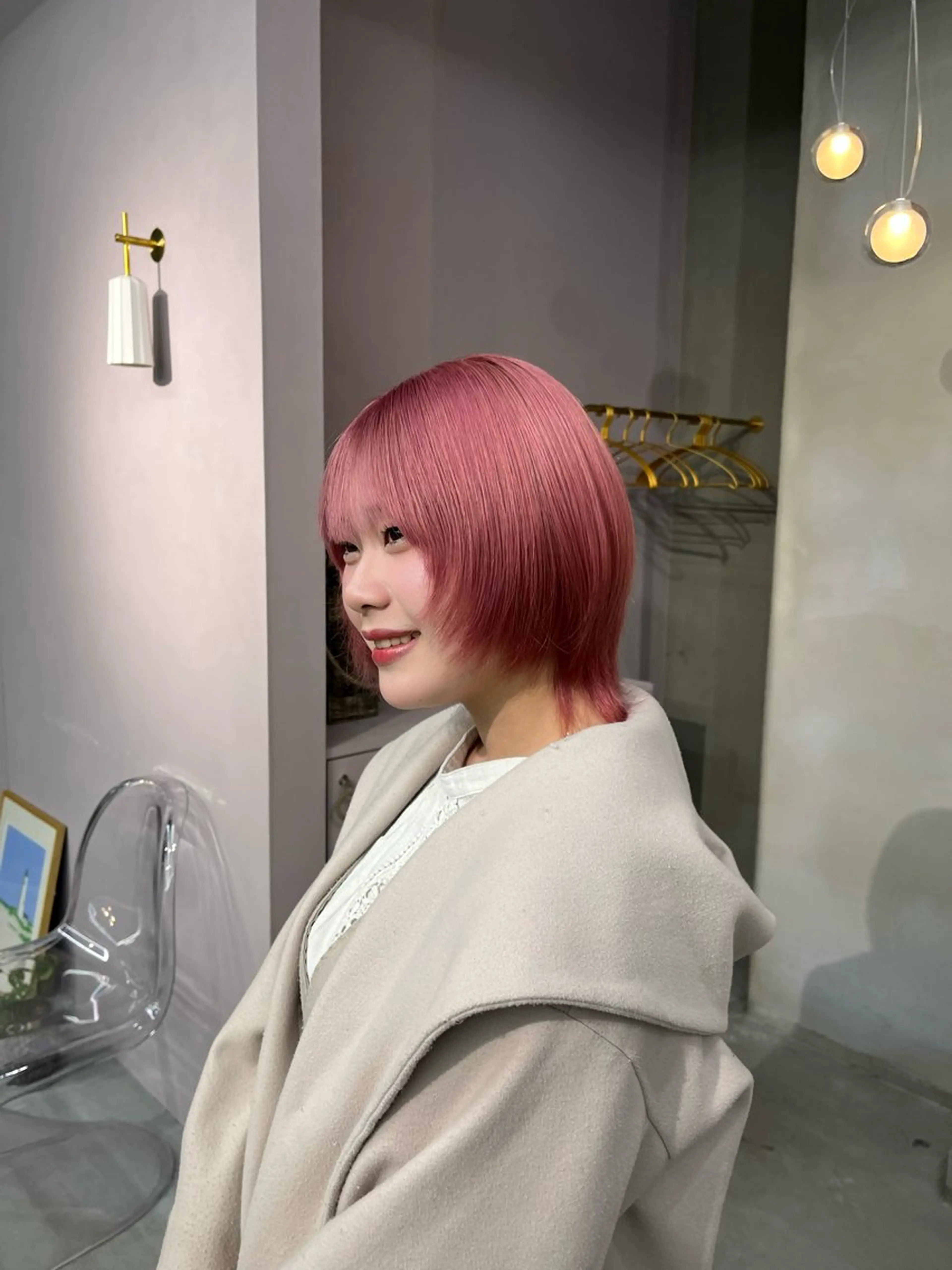 ショート カラー ピンクカラー qulim所属・櫻井 はるなのヘアスタイル