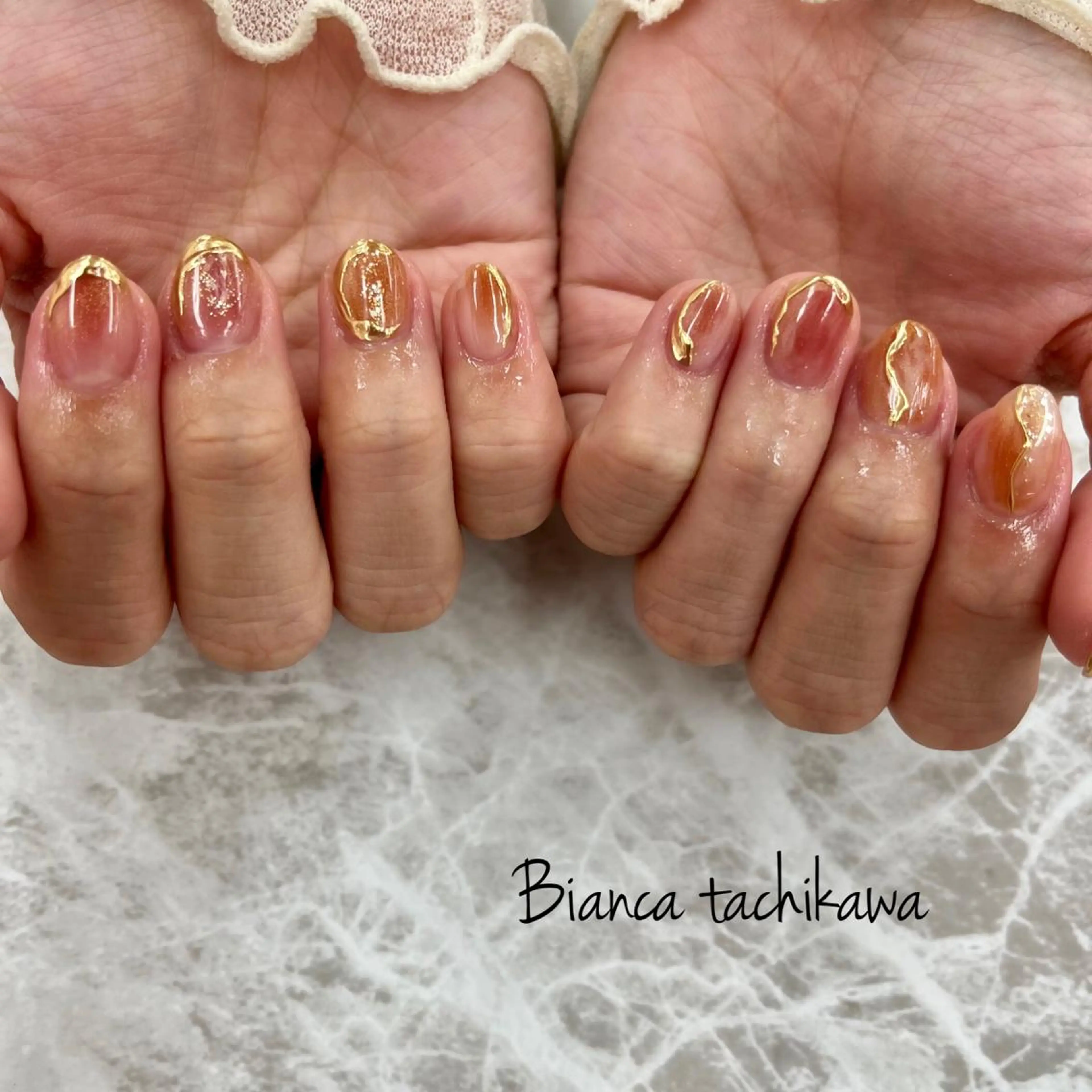ネイル ニュアンスネイル 春ネイル ハンドネイル Bianca☁国分寺 🤍店長/黒木愛美のネイルデザイン