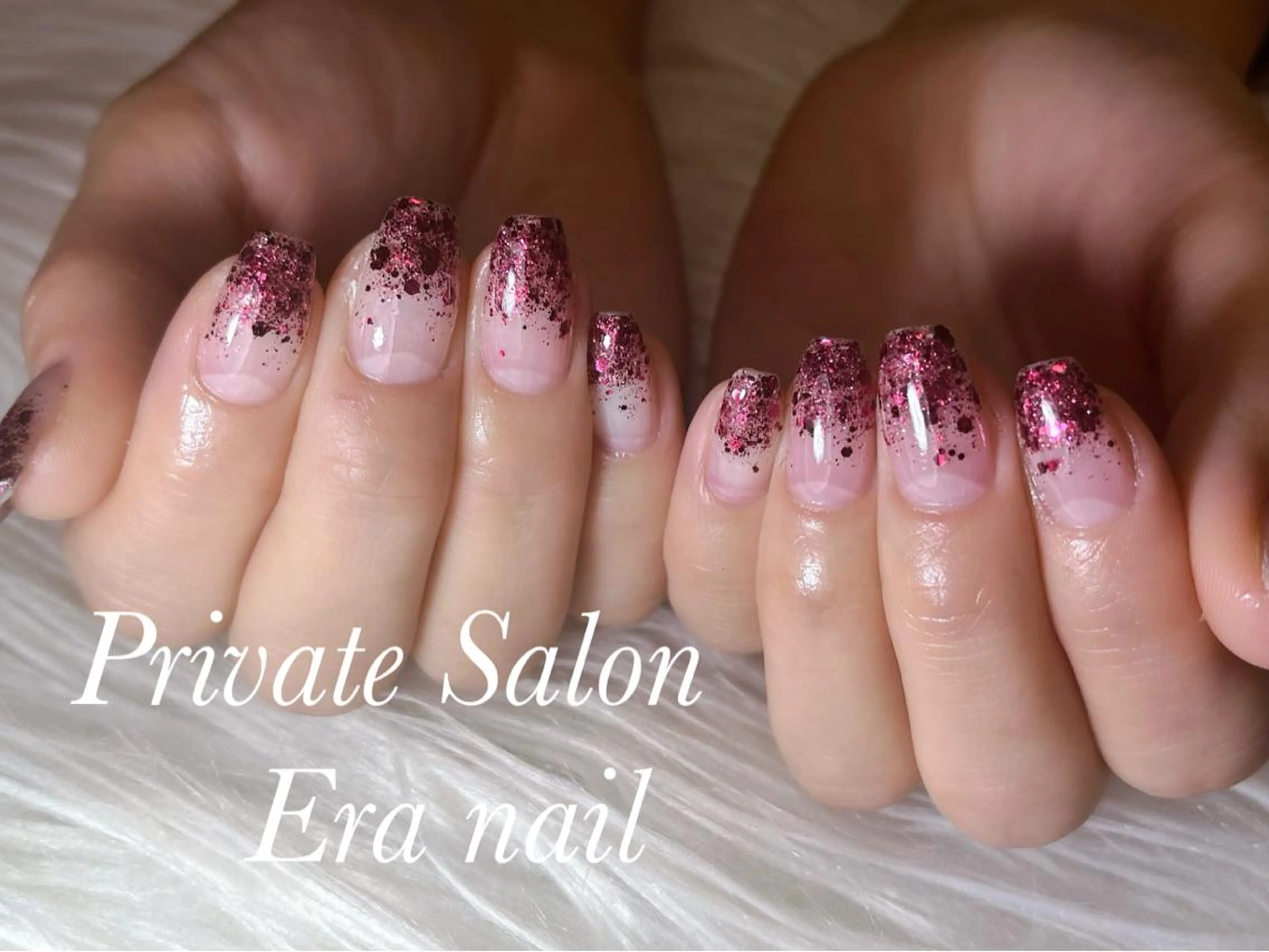 ネイル グラデーション ラメ(グリッター) ラメグラデーション ハンドネイル Era nailのネイルデザイン