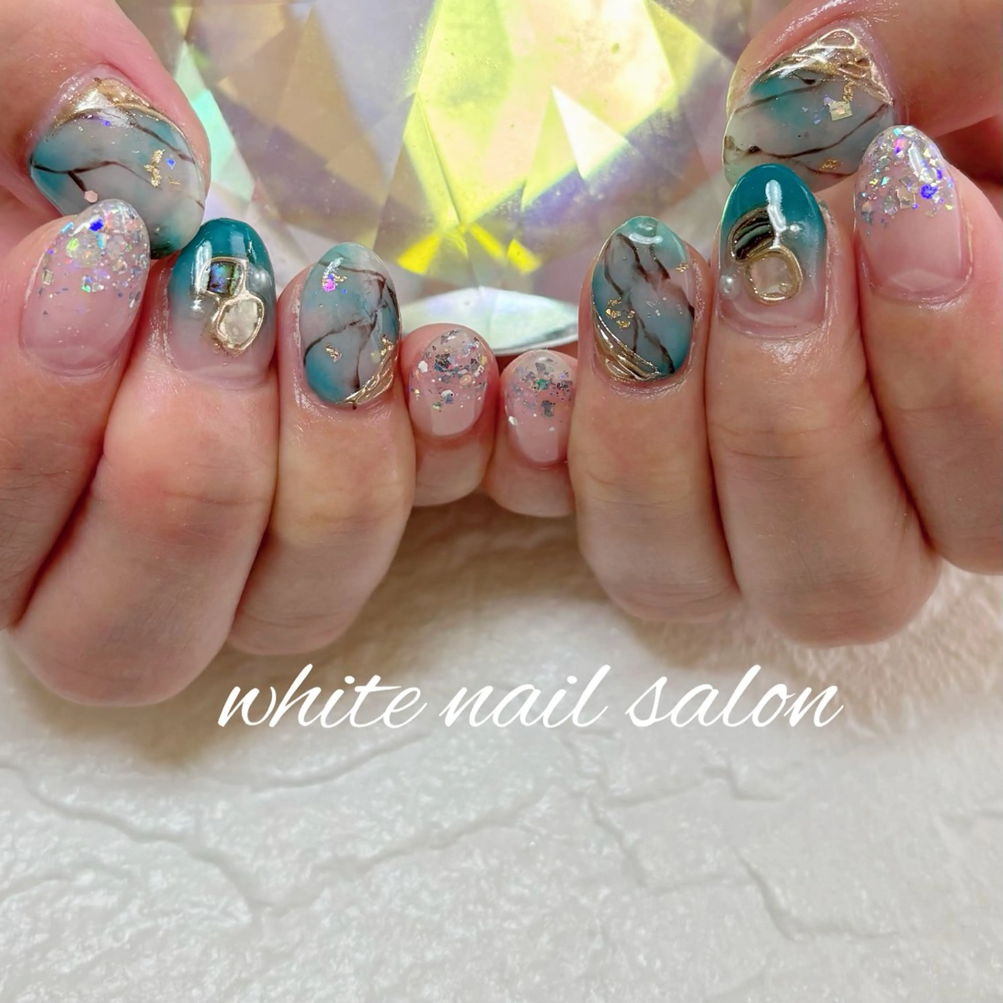 ネイル フットネイル ホワイト ハンドネイル white nail salonのネイルデザイン