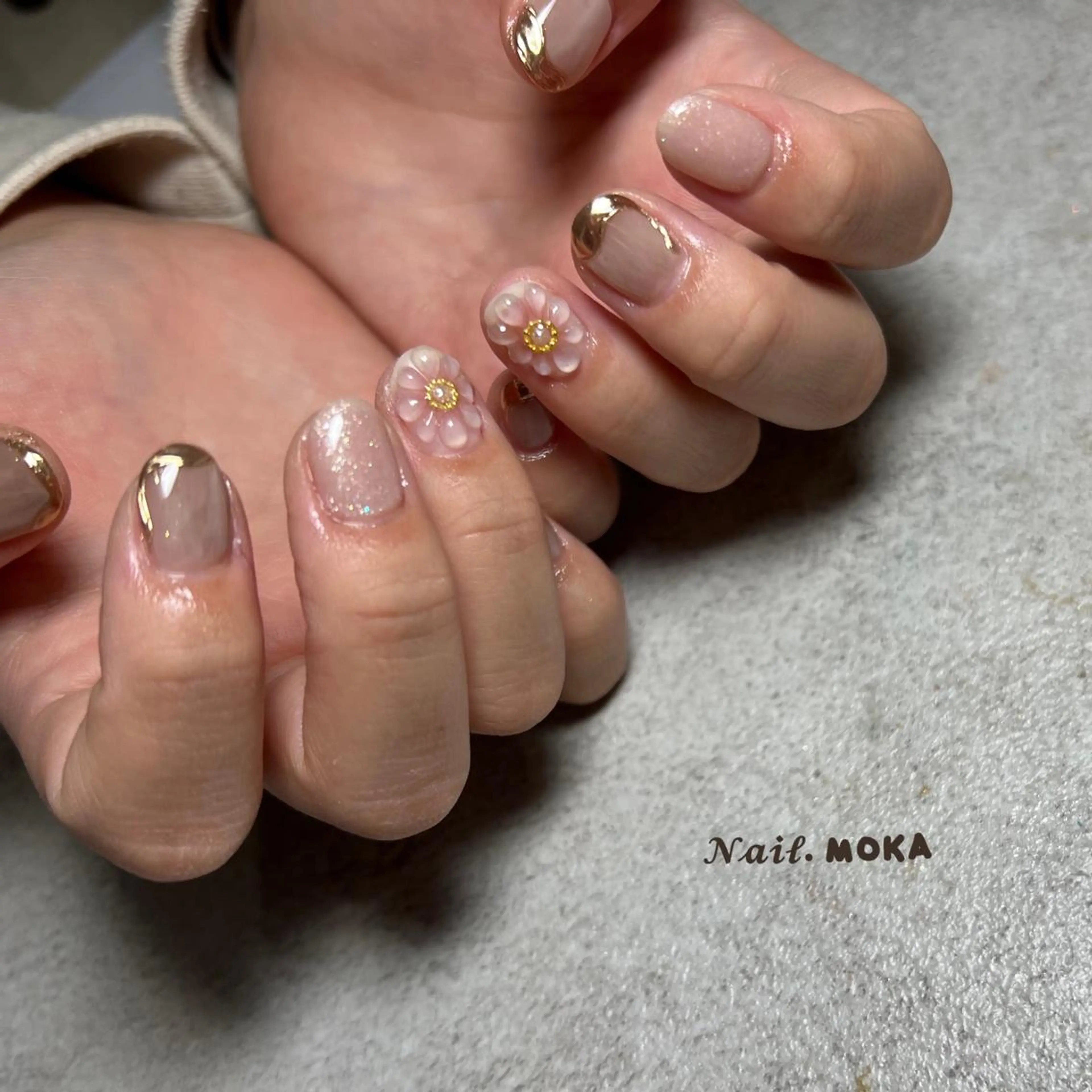 ネイル フラワーネイル ぷっくりネイル ハンドネイル nail salon MOKAのネイルデザイン