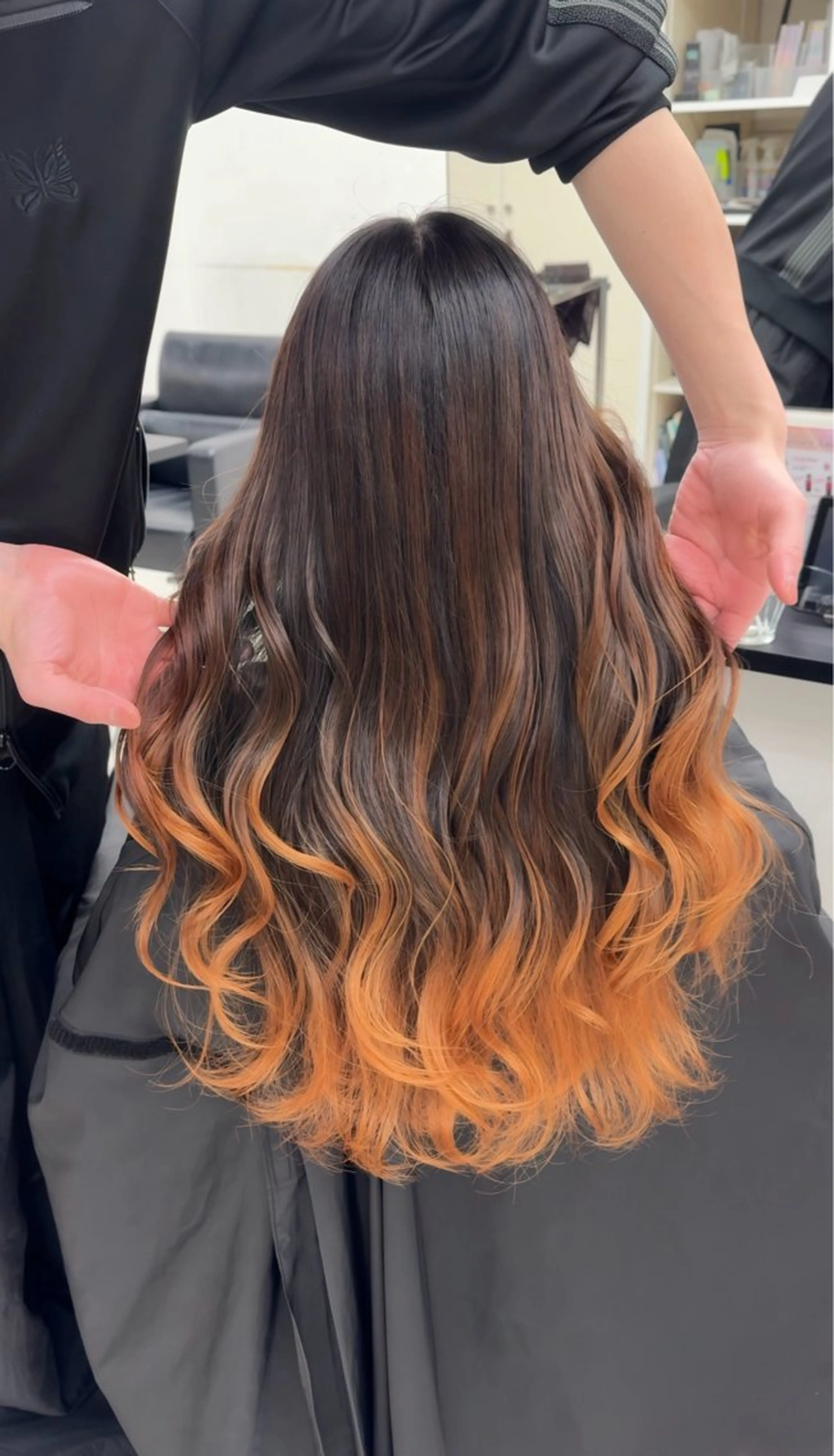 ロング カラー バレイヤージュ レイヤーカット カット ヘアカラー トリートメント ヘアセット Rikuto/原宿 /バレイヤージュのヘアスタイル