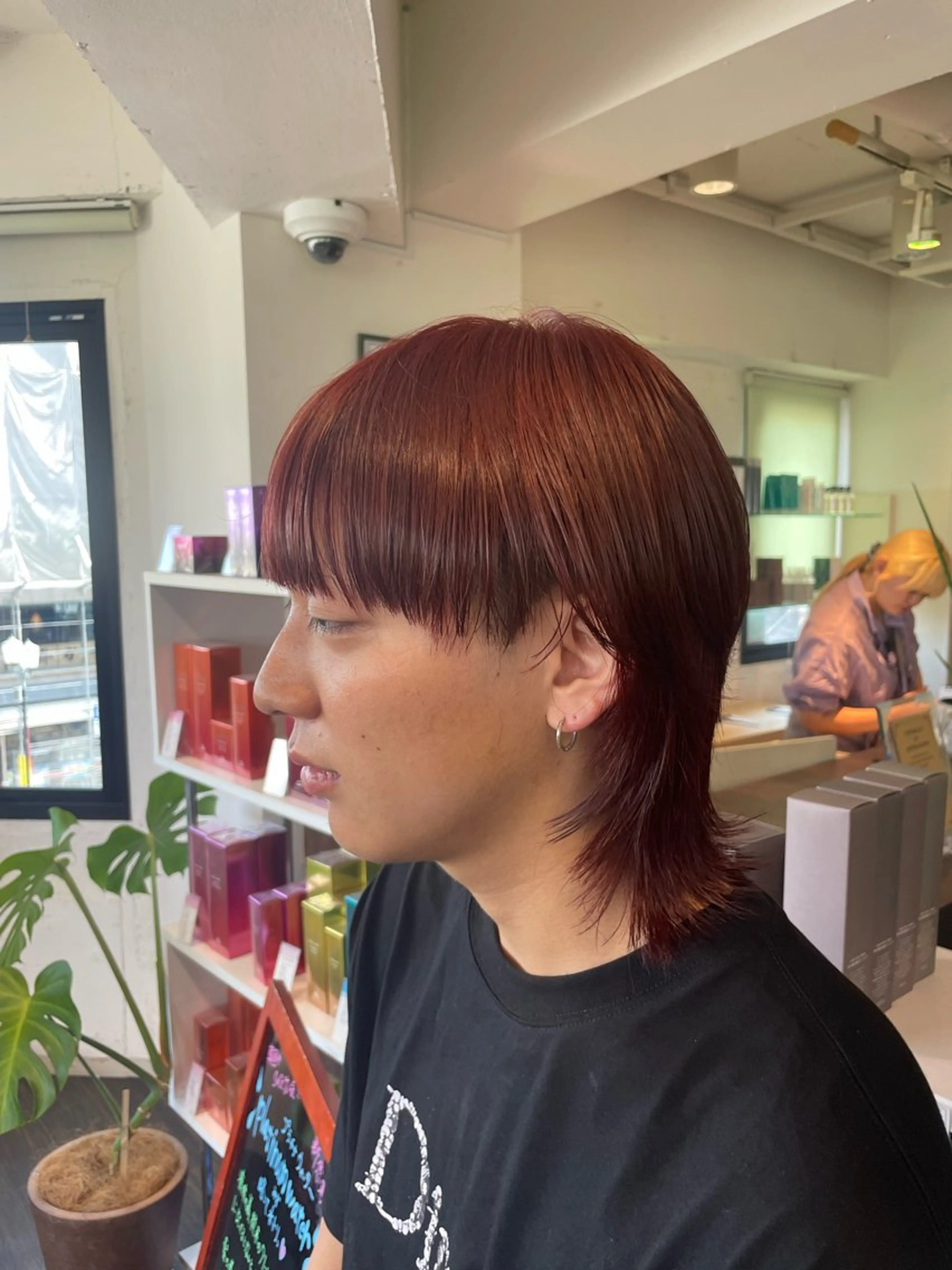カラー メンズ メンズブリーチ ブリーチ レッドカラー カット ヘアカラー 佐藤 綾郁のヘアスタイル