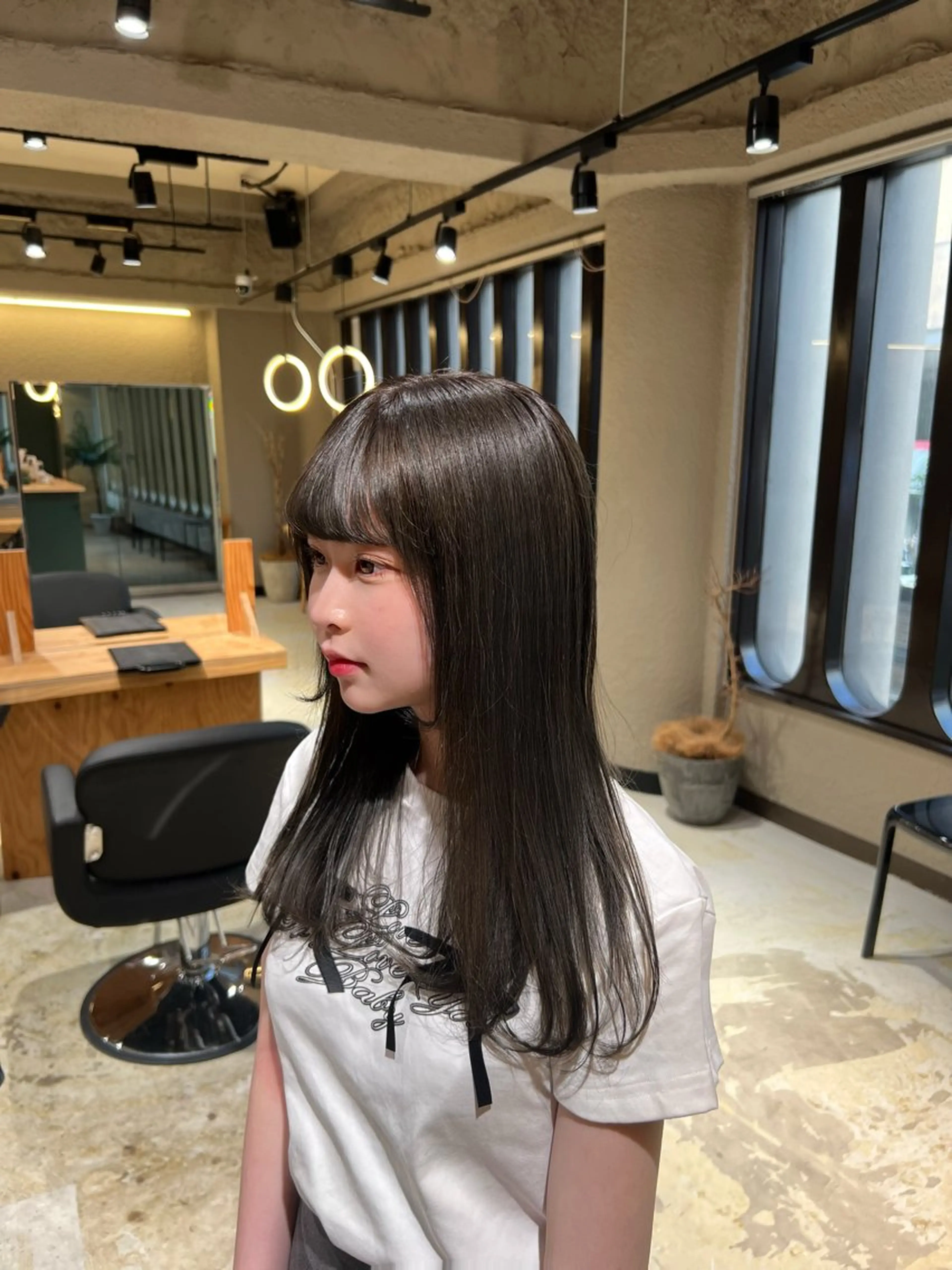 セミロング カラー 💖難波レイヤー カット💖ツバサのヘアスタイル