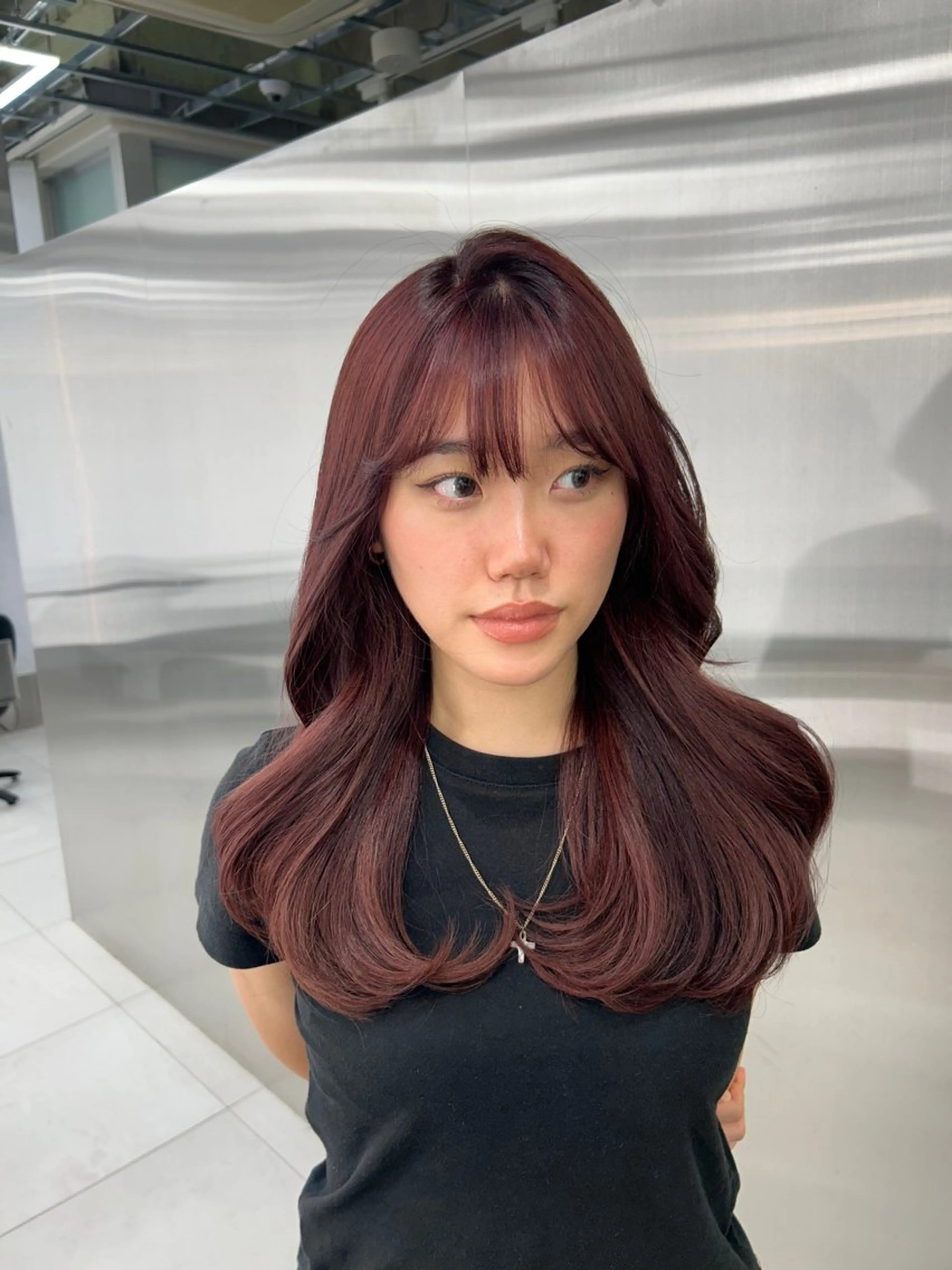 ロング カット ヘアカラー トリートメント 韓国ヘア AYUMIのヘアスタイル