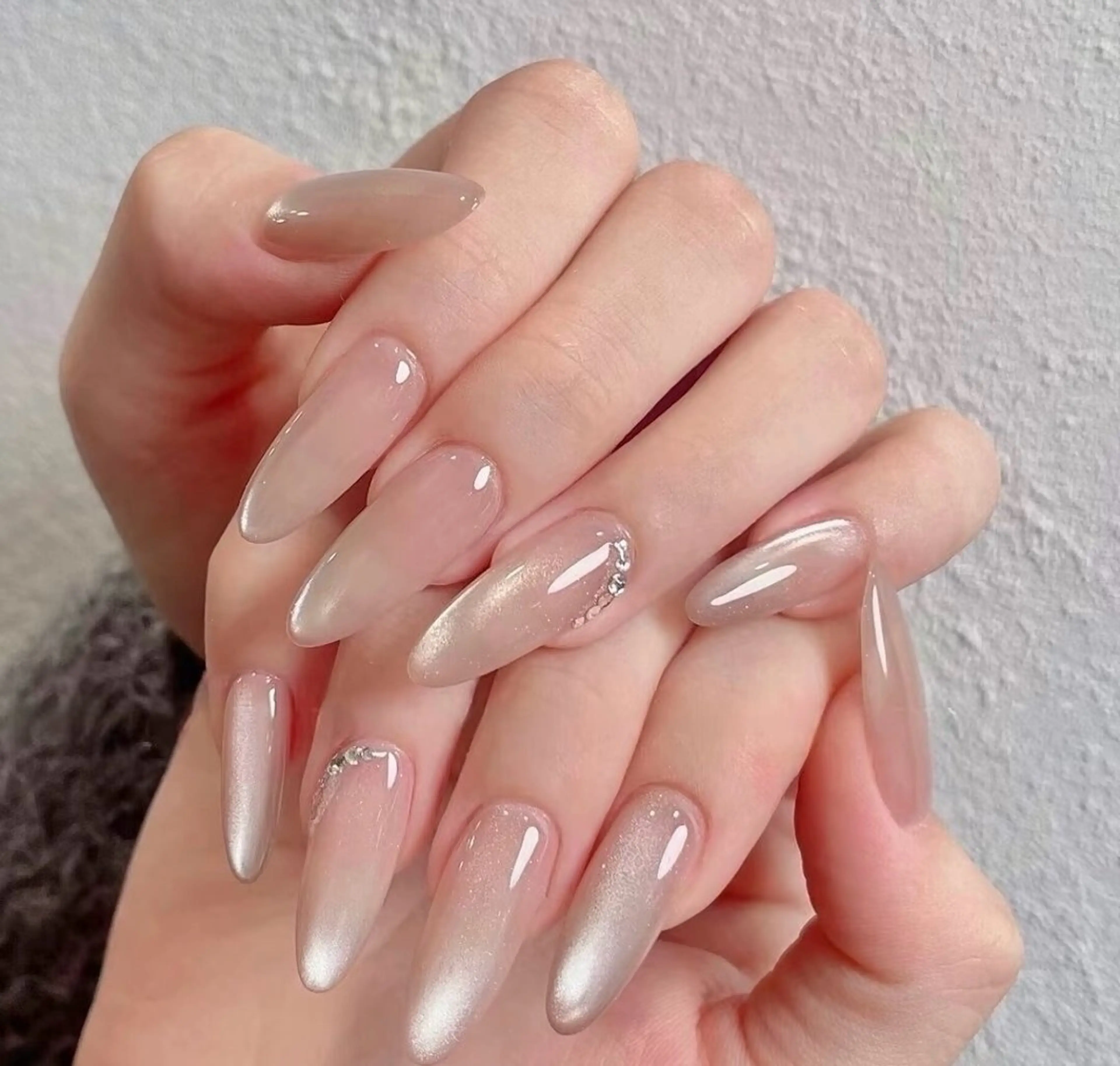 ネイル チークネイル 長さ出し フレンチネイル ガーリー 韓国ネイル sun nail池袋 モデル募集のネイルデザイン