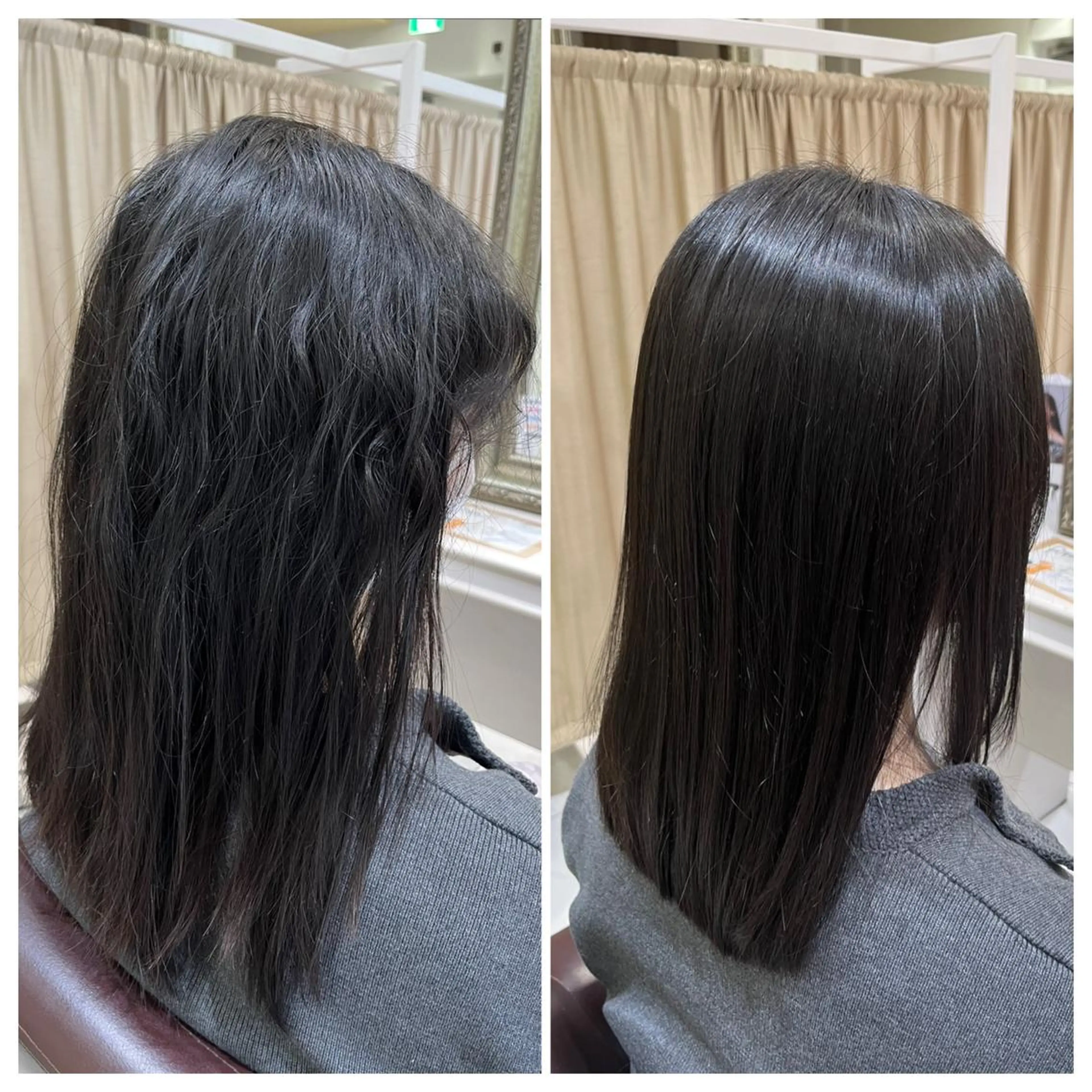 ミディアム カット 縮毛矯正 佐々木 拓海のヘアスタイル