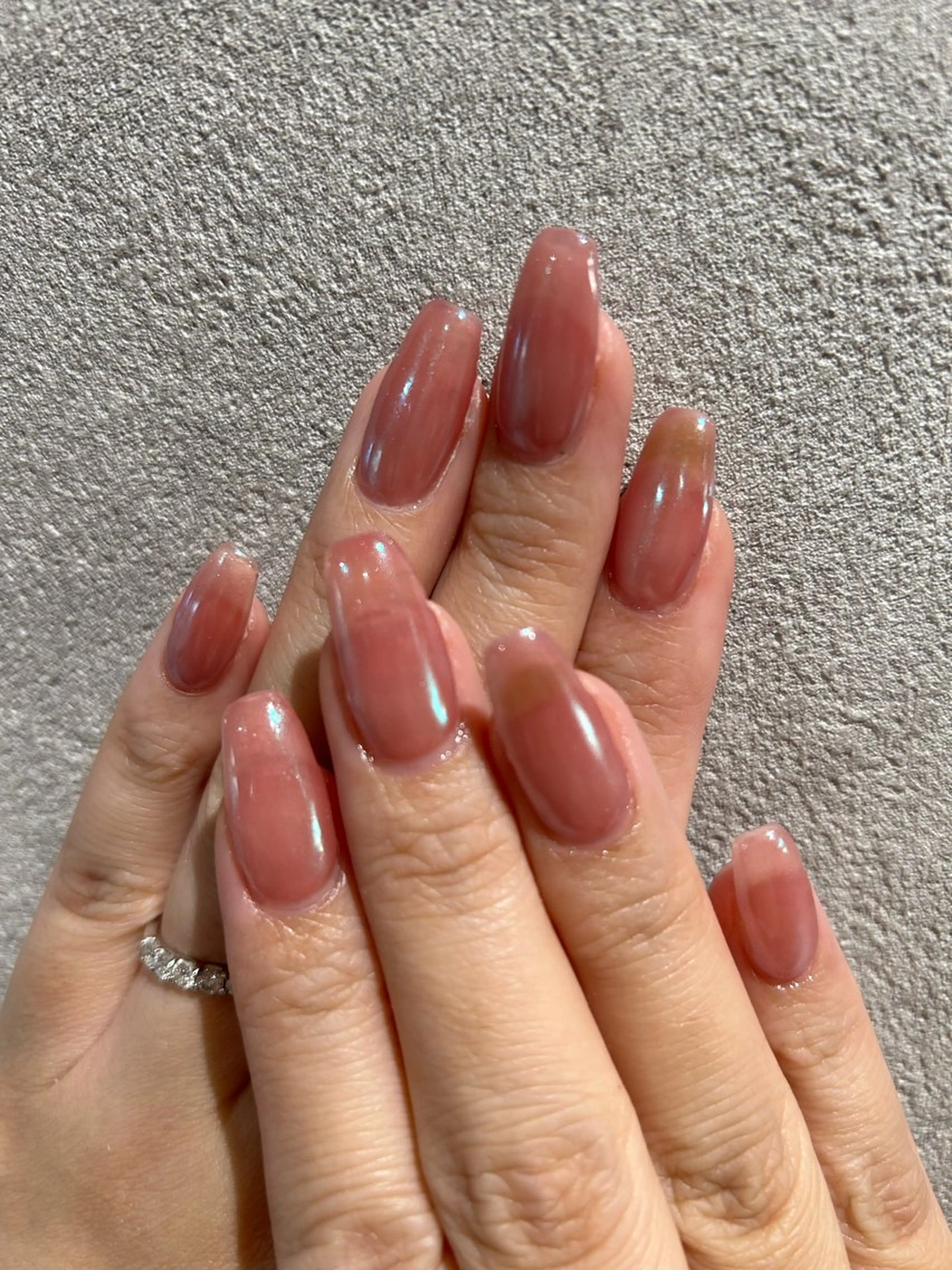 ネイル オーロラネイル ピンク 大山 なつみのネイルデザイン