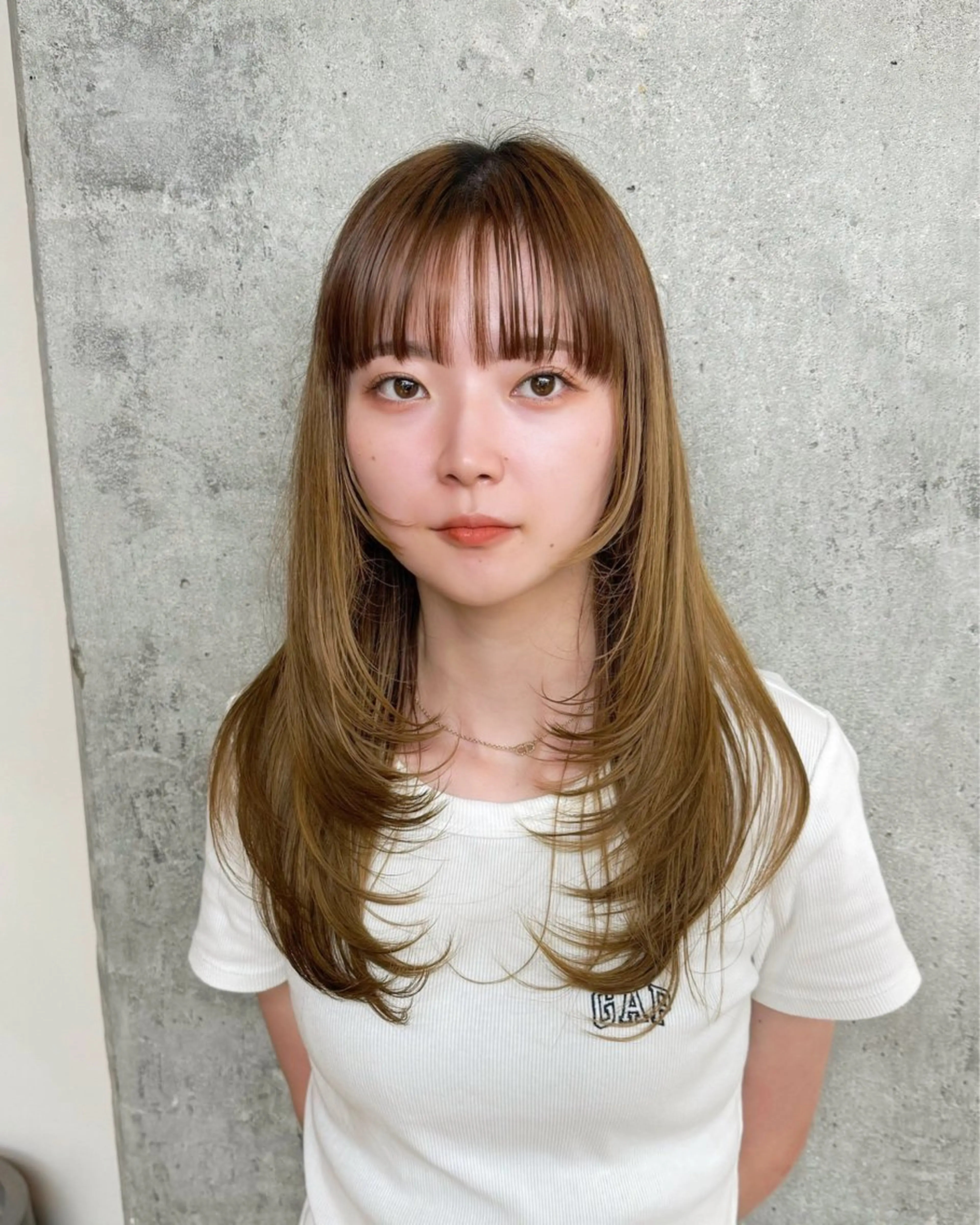 ロング レイヤーカット mm所属・ナツキ/レイヤー/暖 色カラー/ボブのヘアスタイル