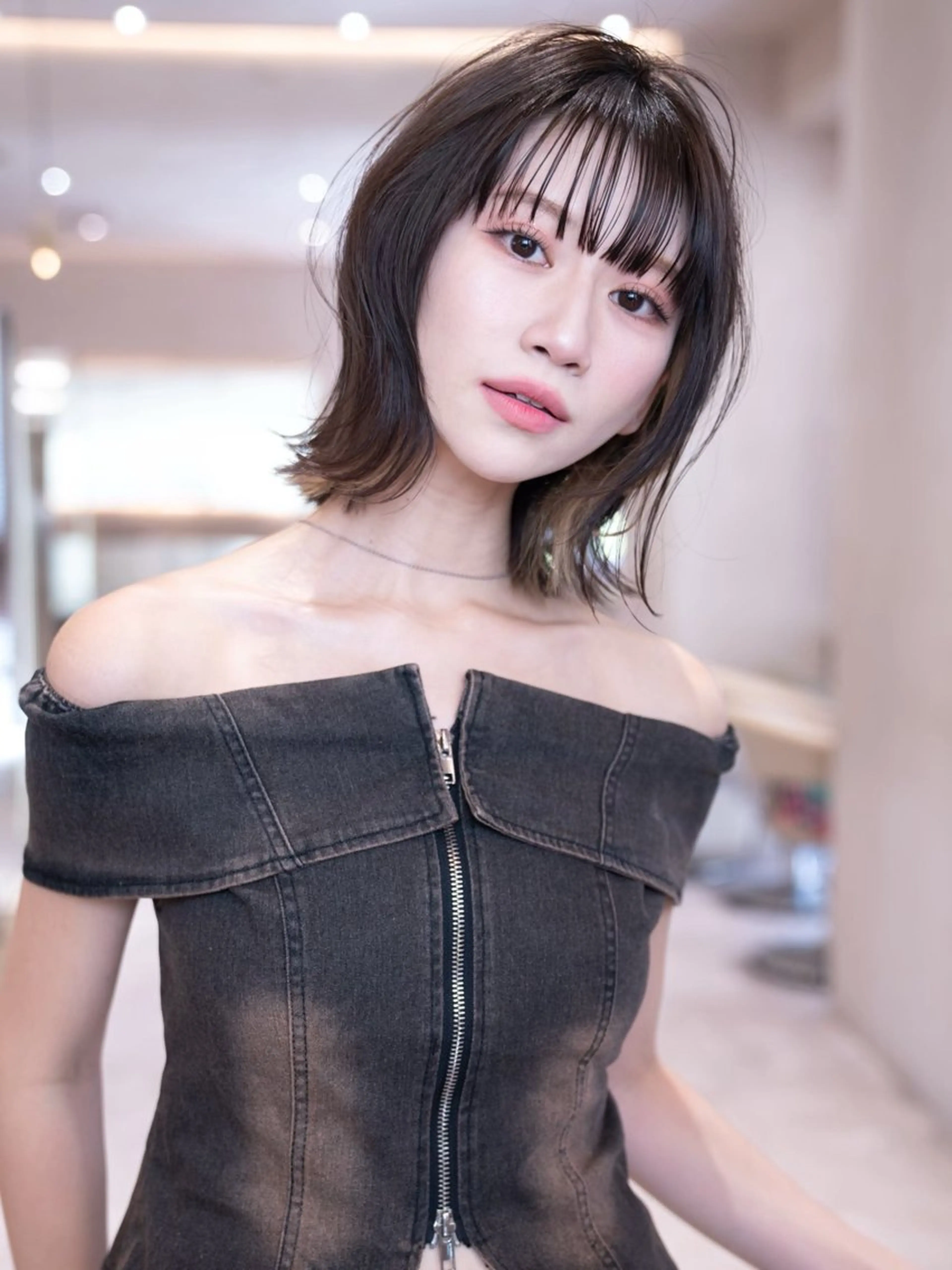 ミディアム カラー カット ヘアカラー トリートメント 渋谷/レイヤーボブ・ 韓国ボブ特化/楓のヘアスタイル