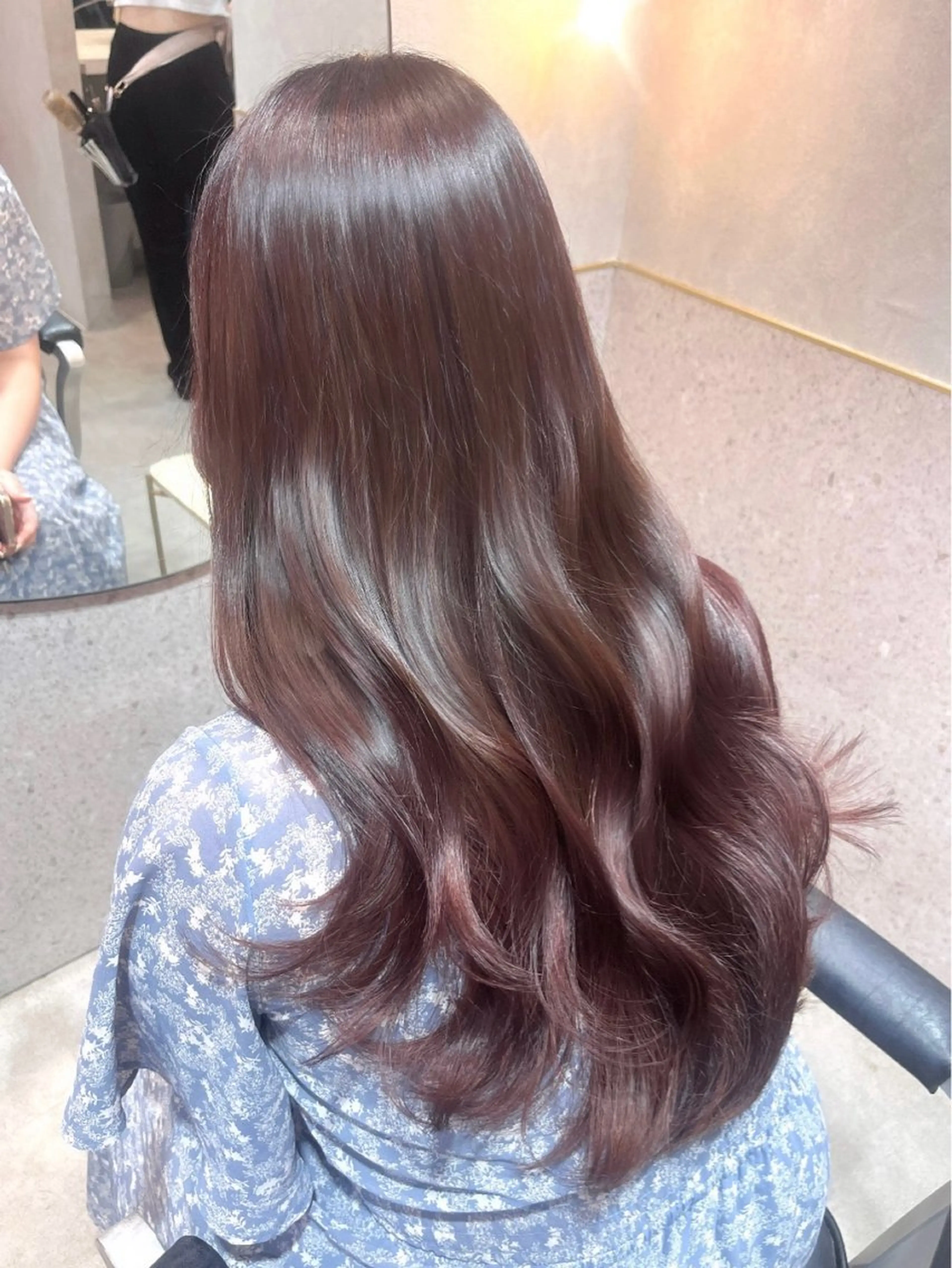 ロング ロング トリートメント カット ヘアカラー トリートメント 暖色カラー/新宿/韓 国風レイヤー鮫島志穂のヘアスタイル