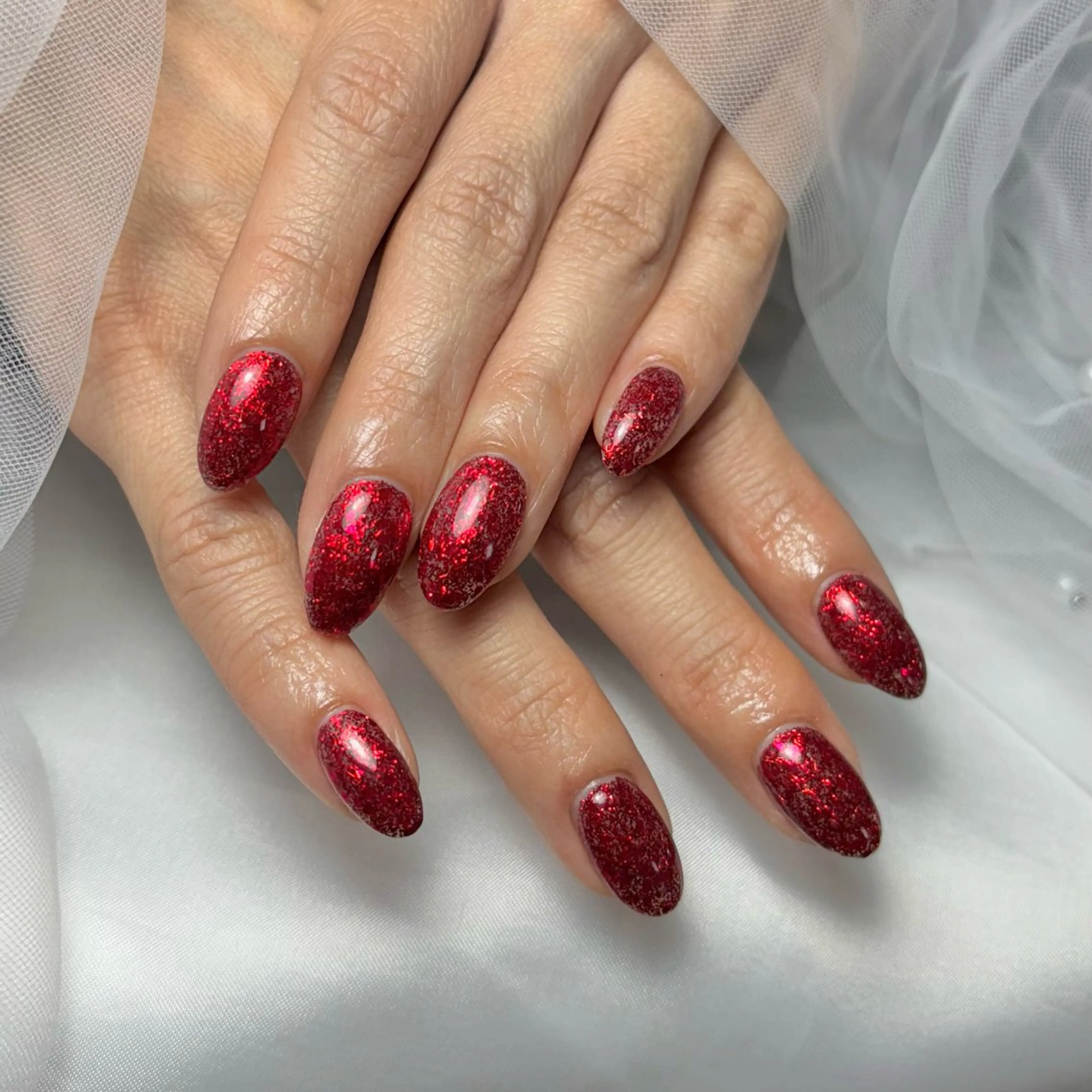 ネイル ラメ(グリッター) ワンカラーネイル 津田 朋佳のネイルデザイン