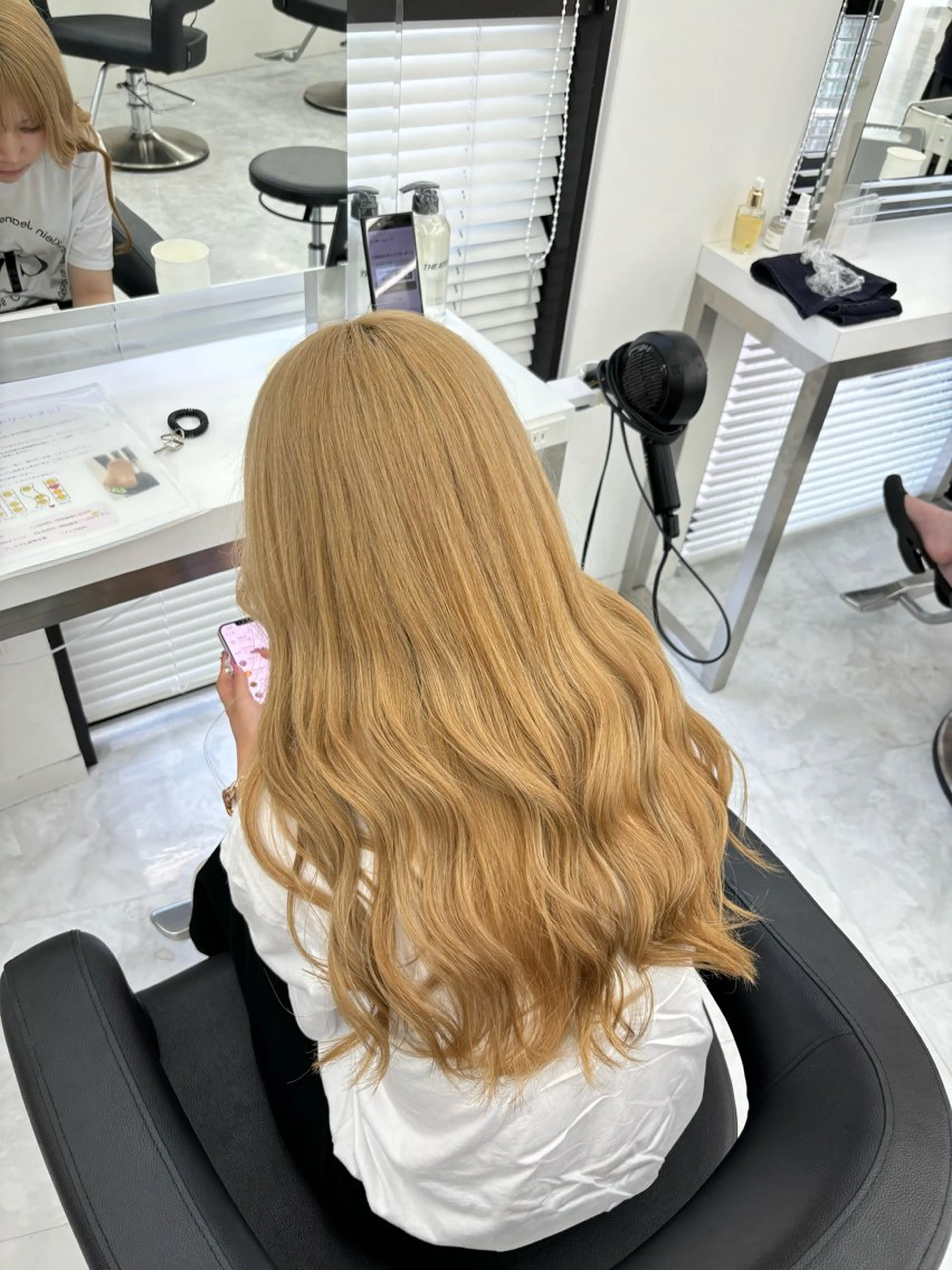 ロング カラー ヘアカラー ヘッドスパ ヘアセット 斗和🫧天神/ハイ トーン／透明感カラーのヘアスタイル