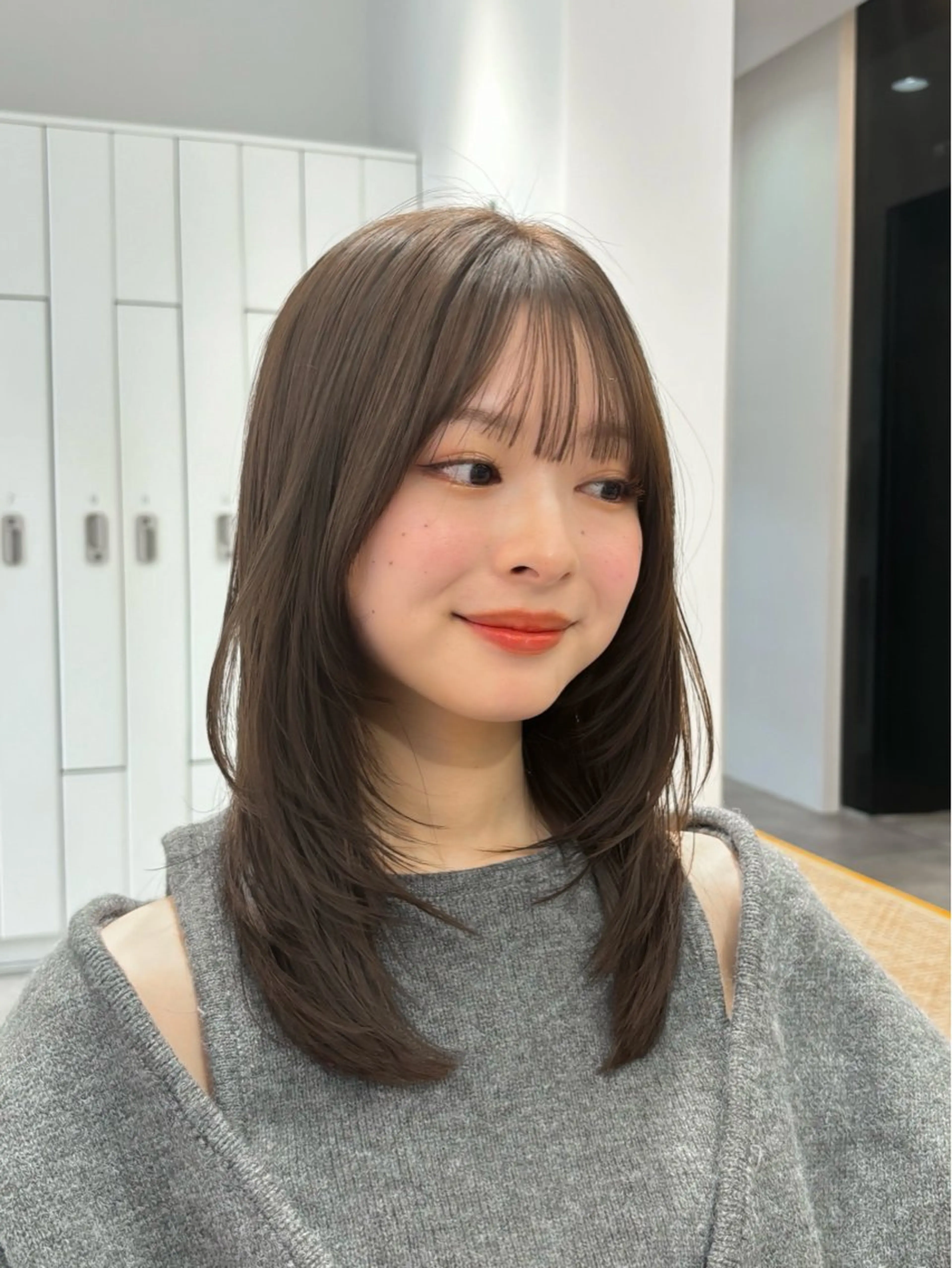 ミディアム カラー カット ヘアカラー ren ボブロブ/ミディアムのヘアスタイル