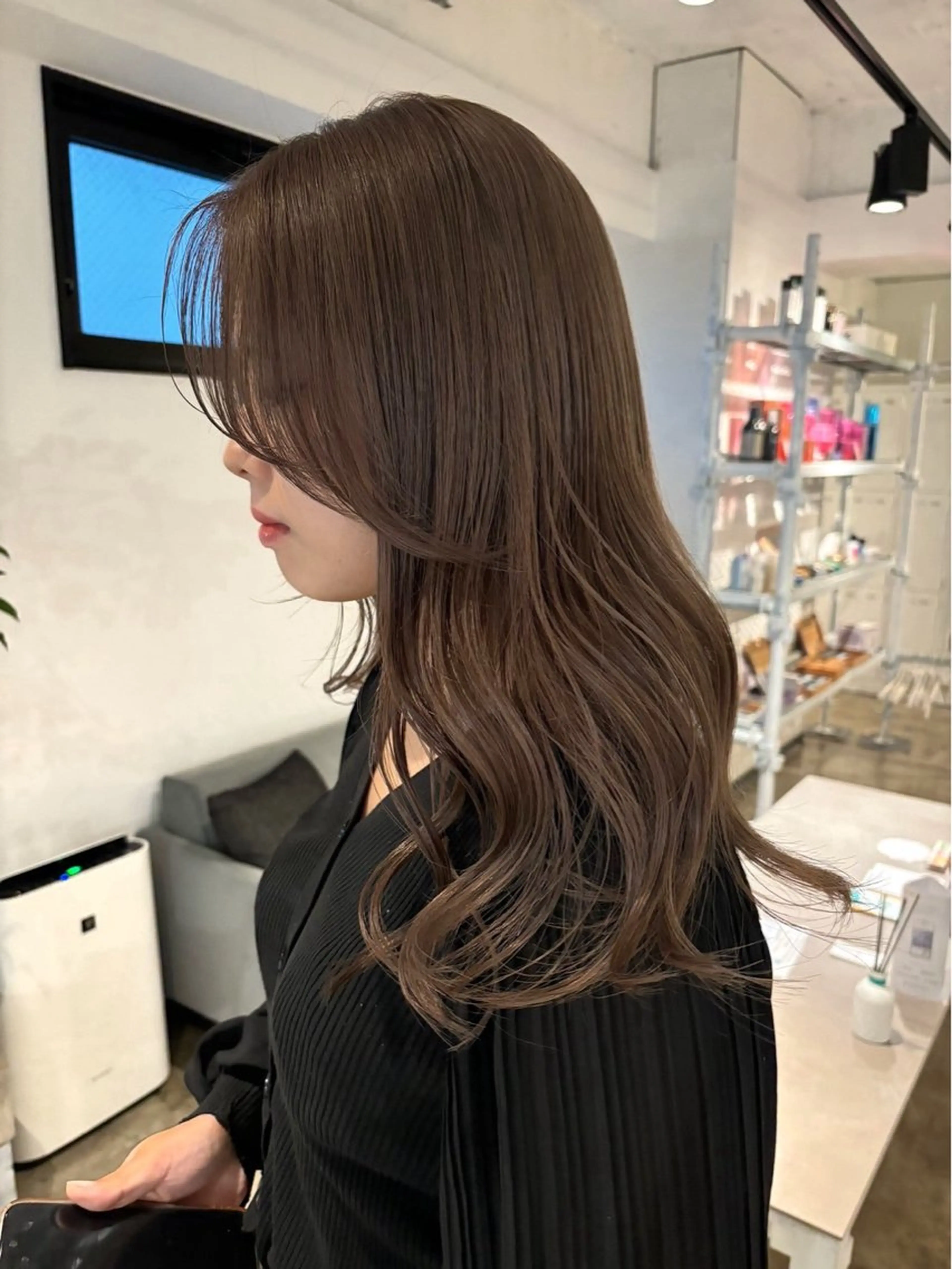 ロング カラー ベージュカラー ブリーチ ブラウンカラー 透明感カラー ヘーゼル ヘアカラー トリートメント 🩷ブリーチなし韓国 へア🩷HARUKAのヘアスタイル