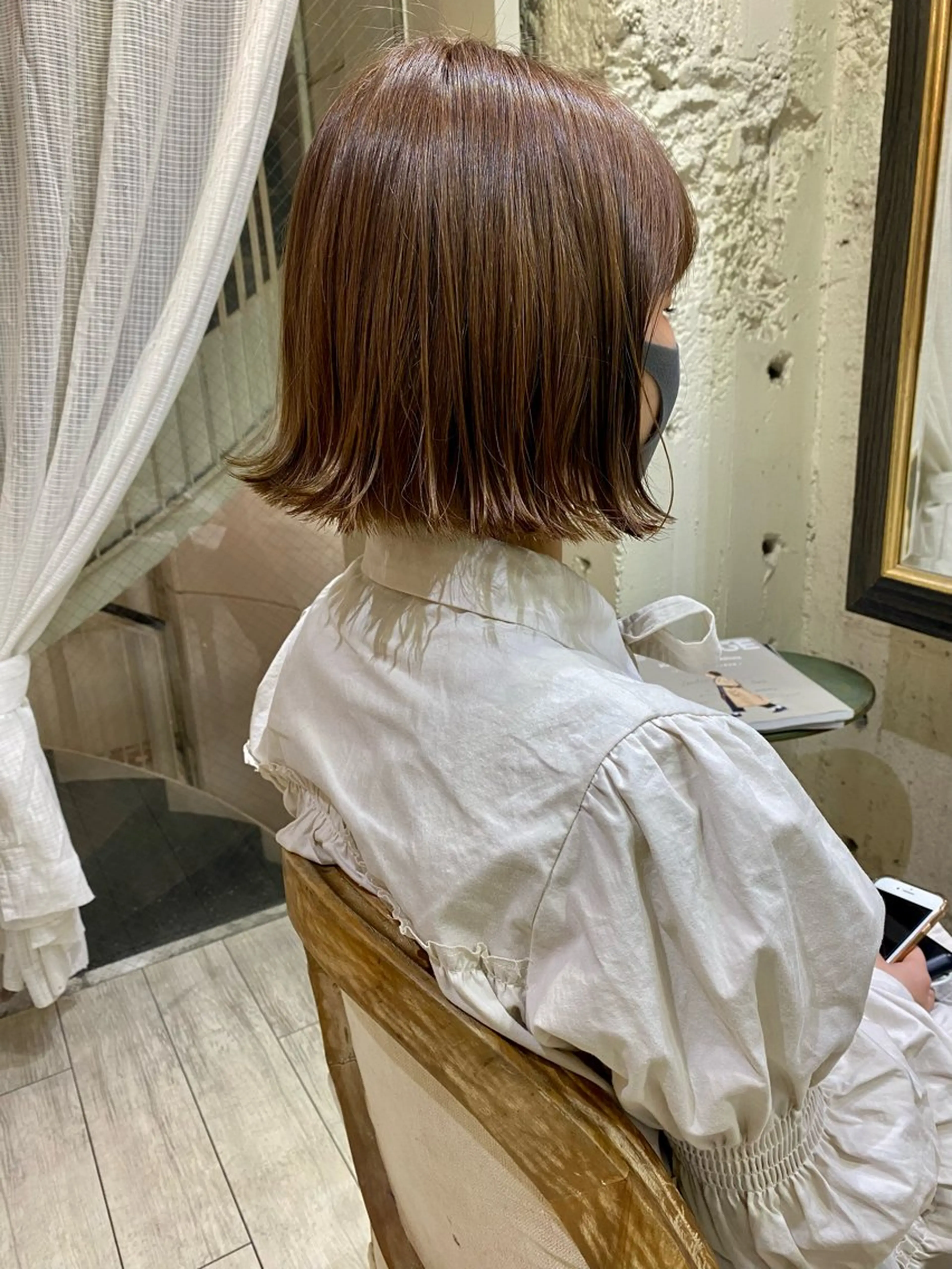 ショート カラー 切りっぱなしボブ ボブ カット ヘアカラー トリートメント HAIR BASE ZAWAWA所属・レイヤー/ブリーチ｜ 特殊パーマ/赤澤のヘアスタイル