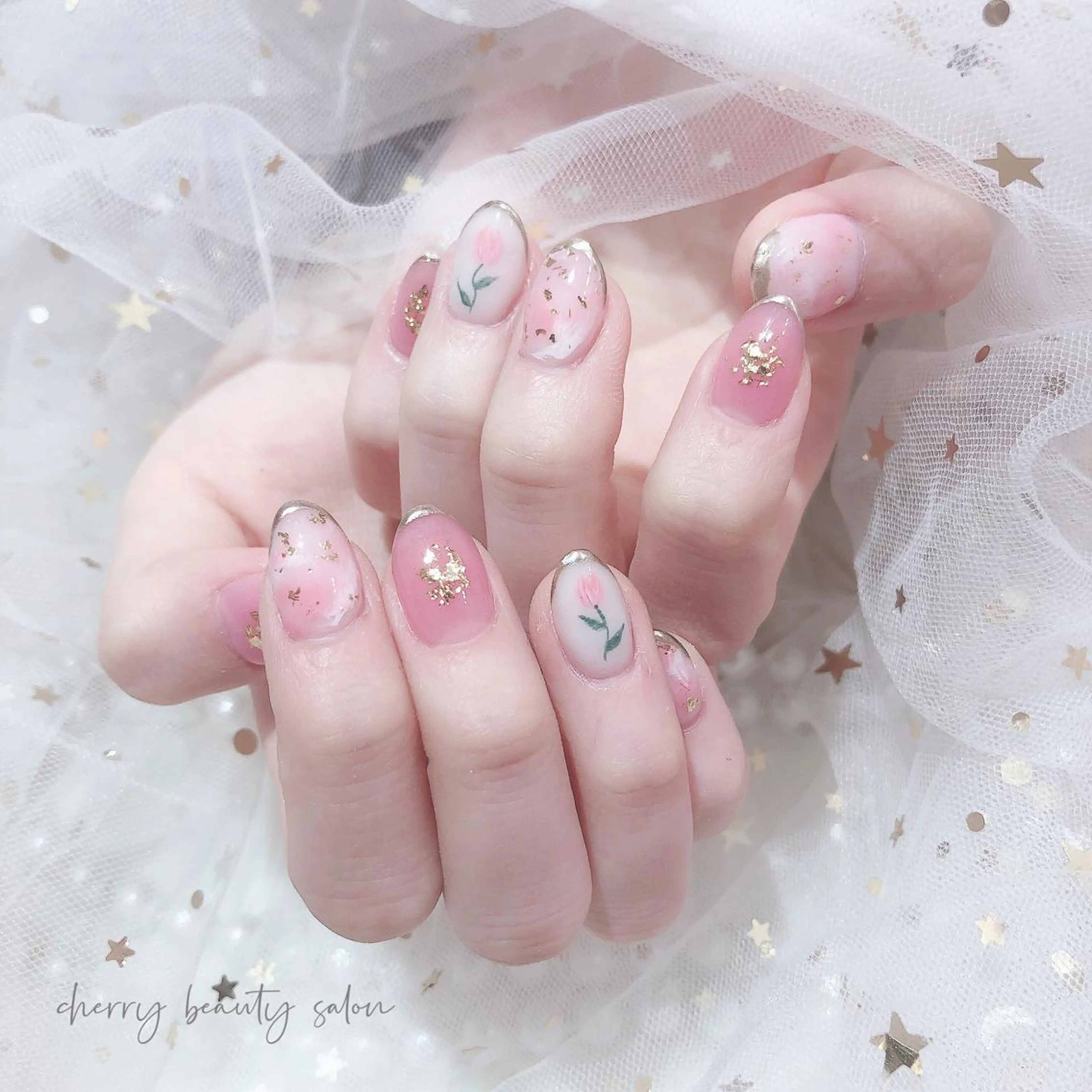 ネイル アートネイル スカルプネイル SAKURA 🍒のネイルデザイン