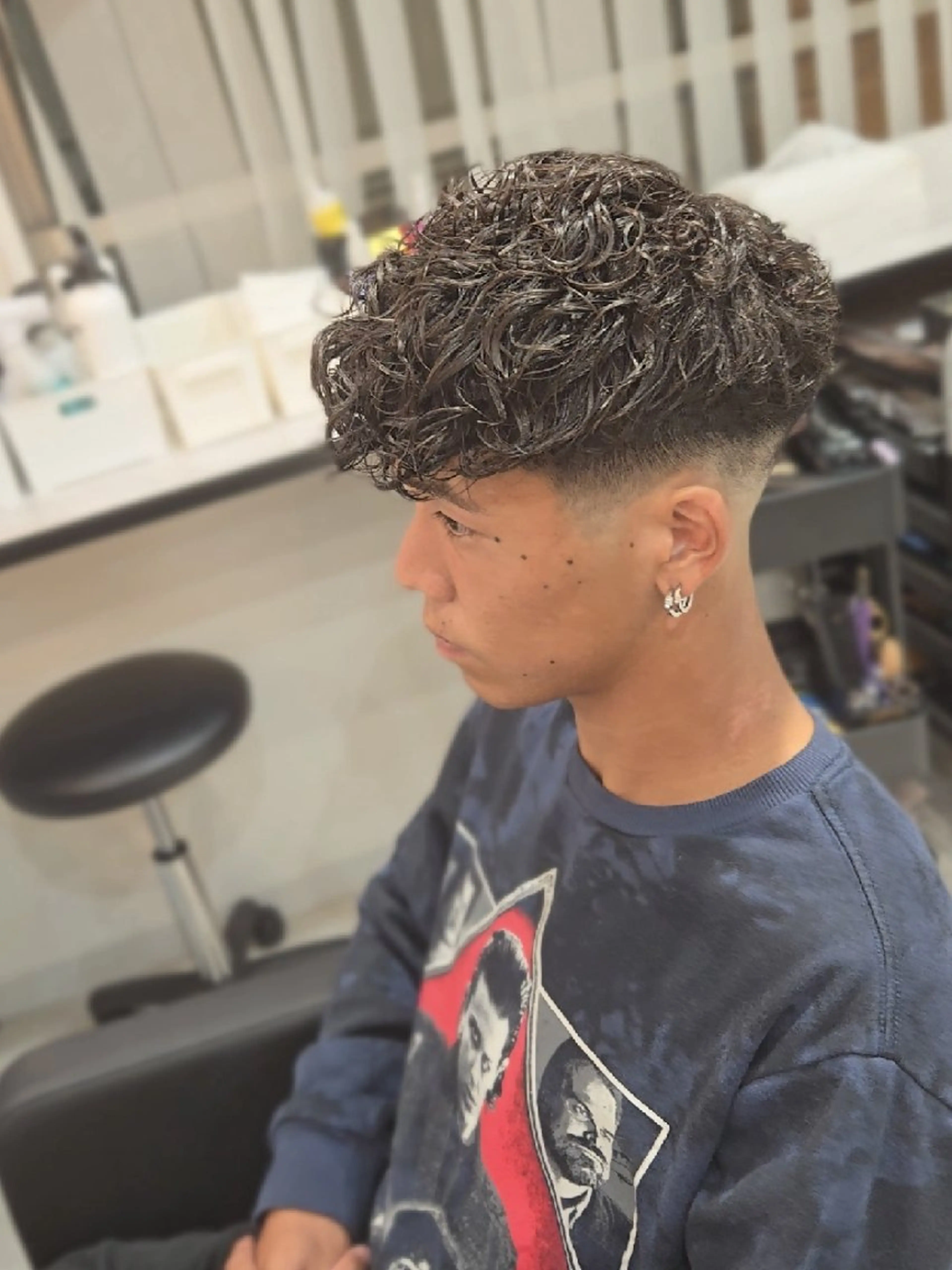メンズ パーマ ミディアム ミディアムパーマ メンズパーマ スペインカール 外国人風カラー カット パーマ ヘアセット Lapis 名古屋駅前店所属・LEN名古屋/パーマ メンズ特化美容師のヘアスタイル