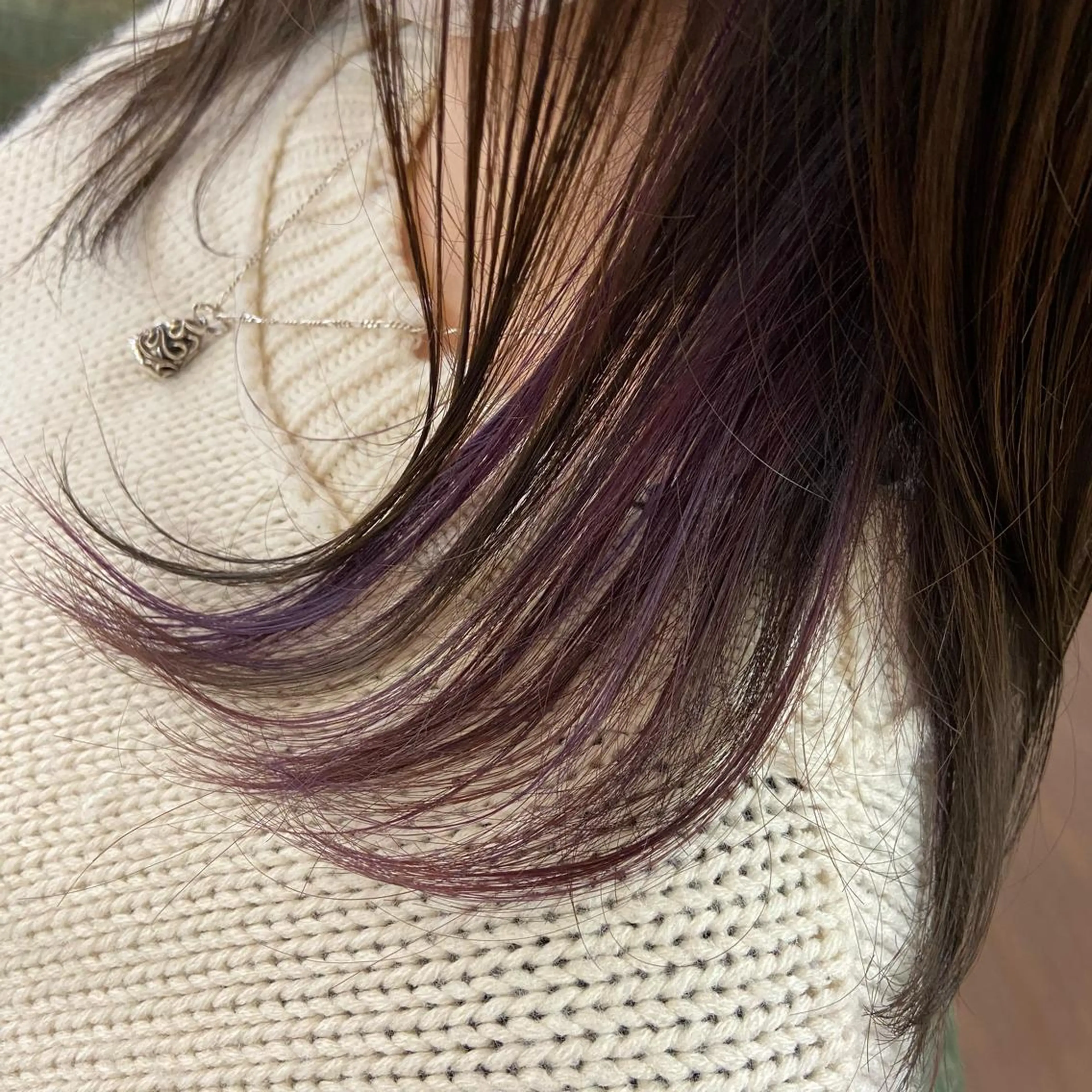 セミロング パープルカラー カット ヘアカラー Glanzhair 🫧‪菊池柊真🫧のヘアスタイル