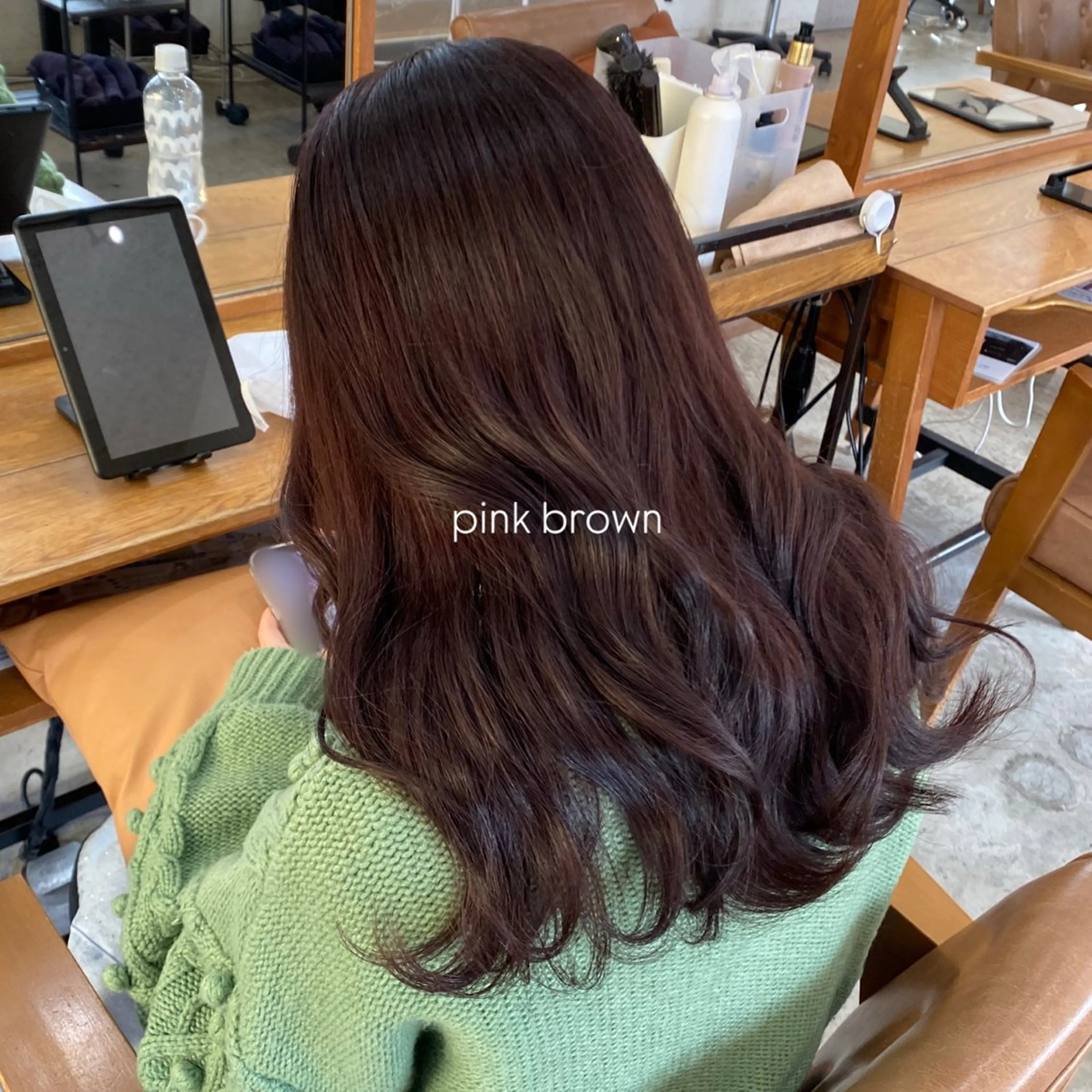 セミロング カラー ブラウンカラー ピンクカラー ピンクブラウン カット ヘアカラー トリートメント 暖色/ブラウン/ 透明感/ゆうかのヘアスタイル