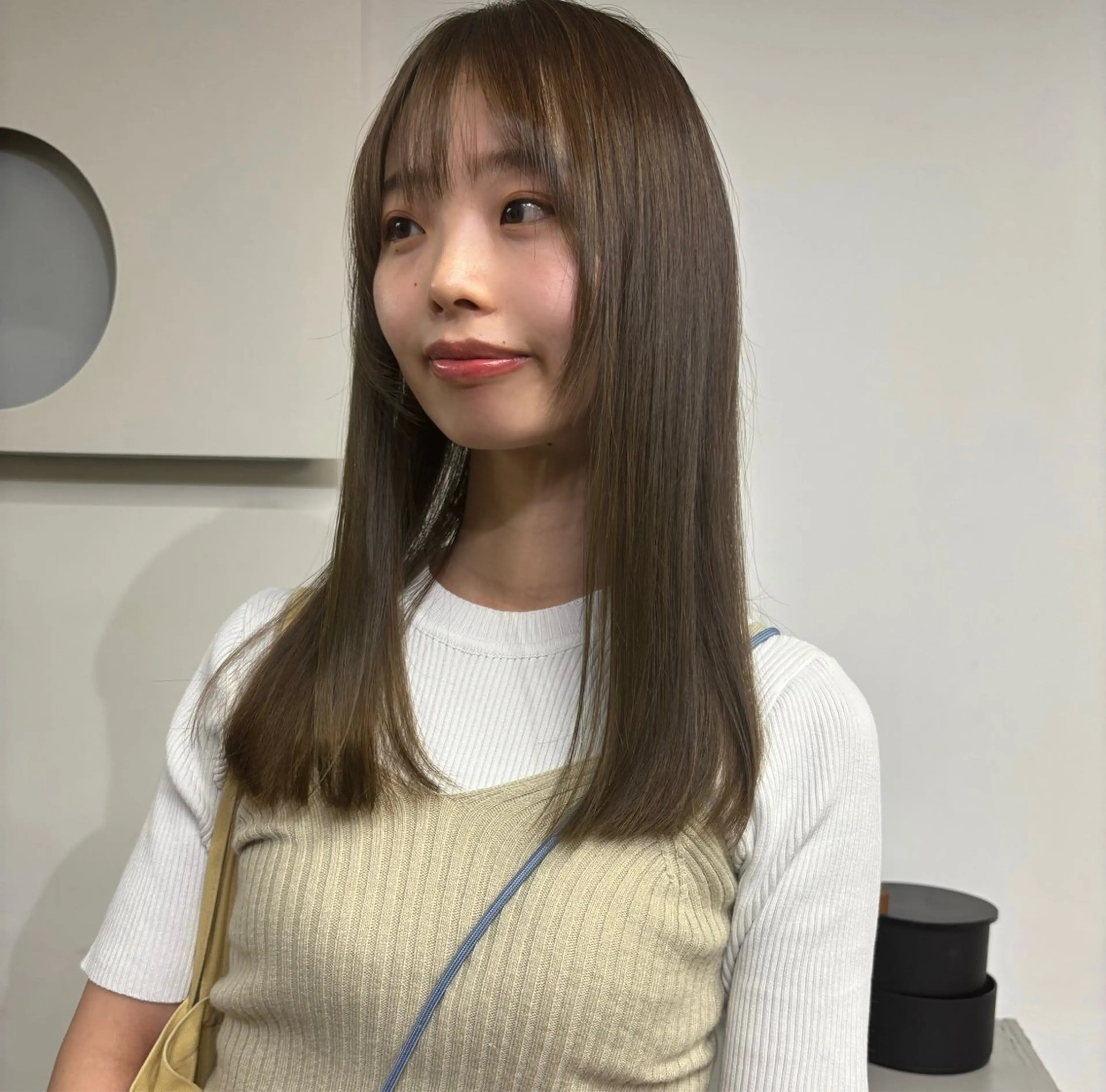 セミロング カラー ベージュカラー 透明感カラー オリーブベージュ オリーブカラー ヘアカラー 透明感 カラー/ののは🎀のヘアスタイル