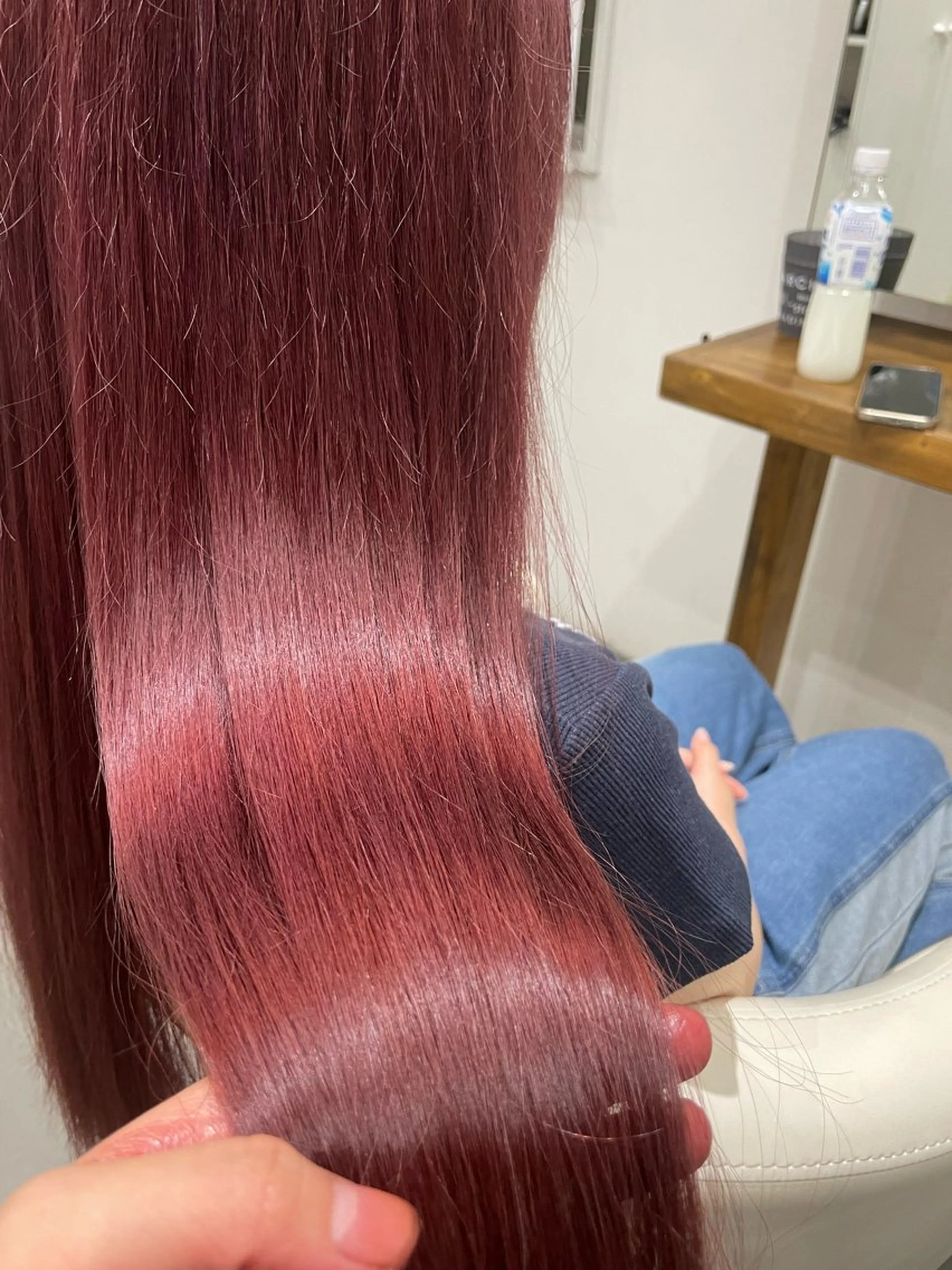 ロング カラー カシス レッドカラー ヘアカラー トリートメント 🎨 SHIORI🥀のヘアスタイル