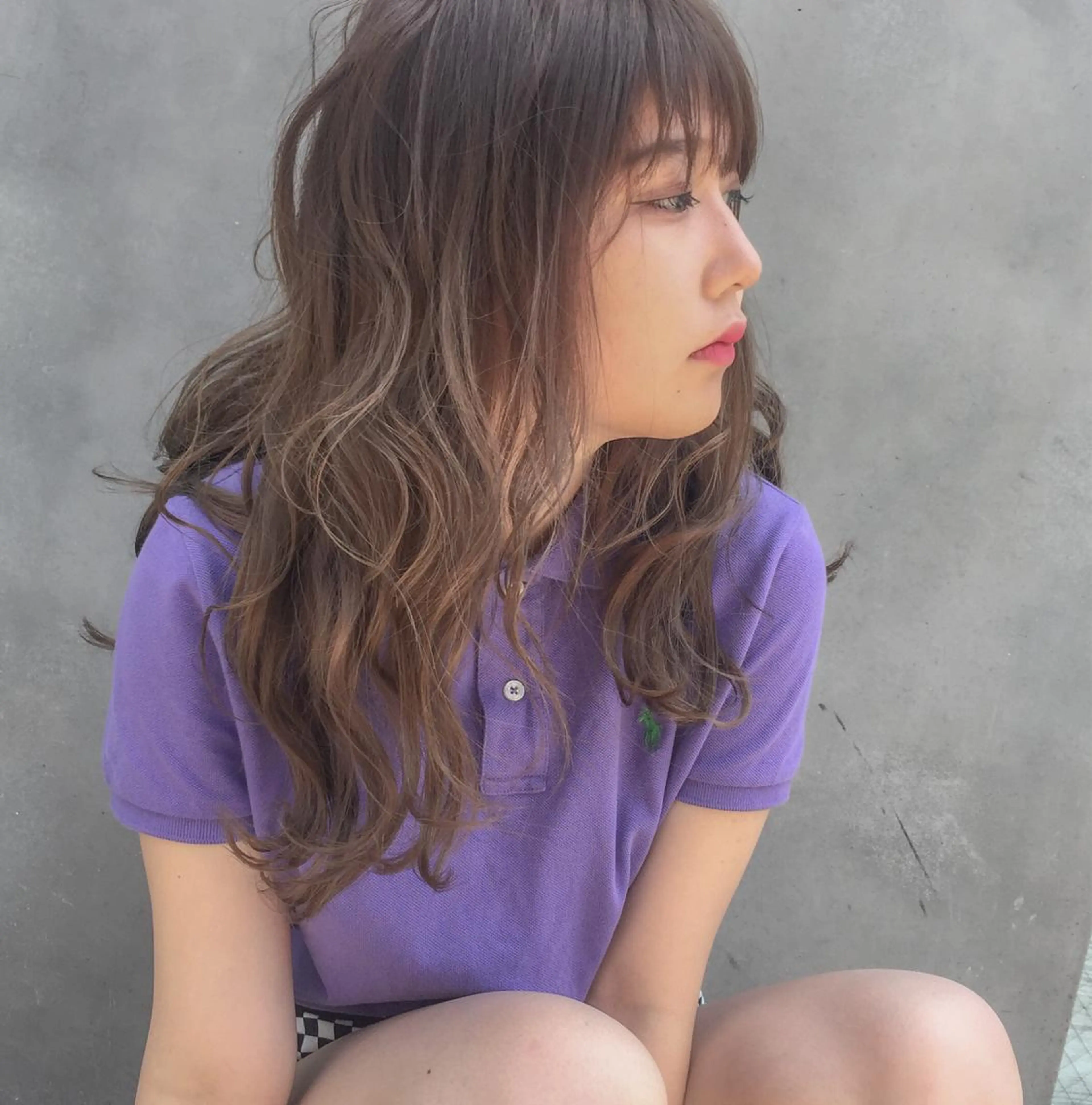 セミロング カラー ホワイト&レイヤーカ ットエクステ長畠俊輔のヘアスタイル