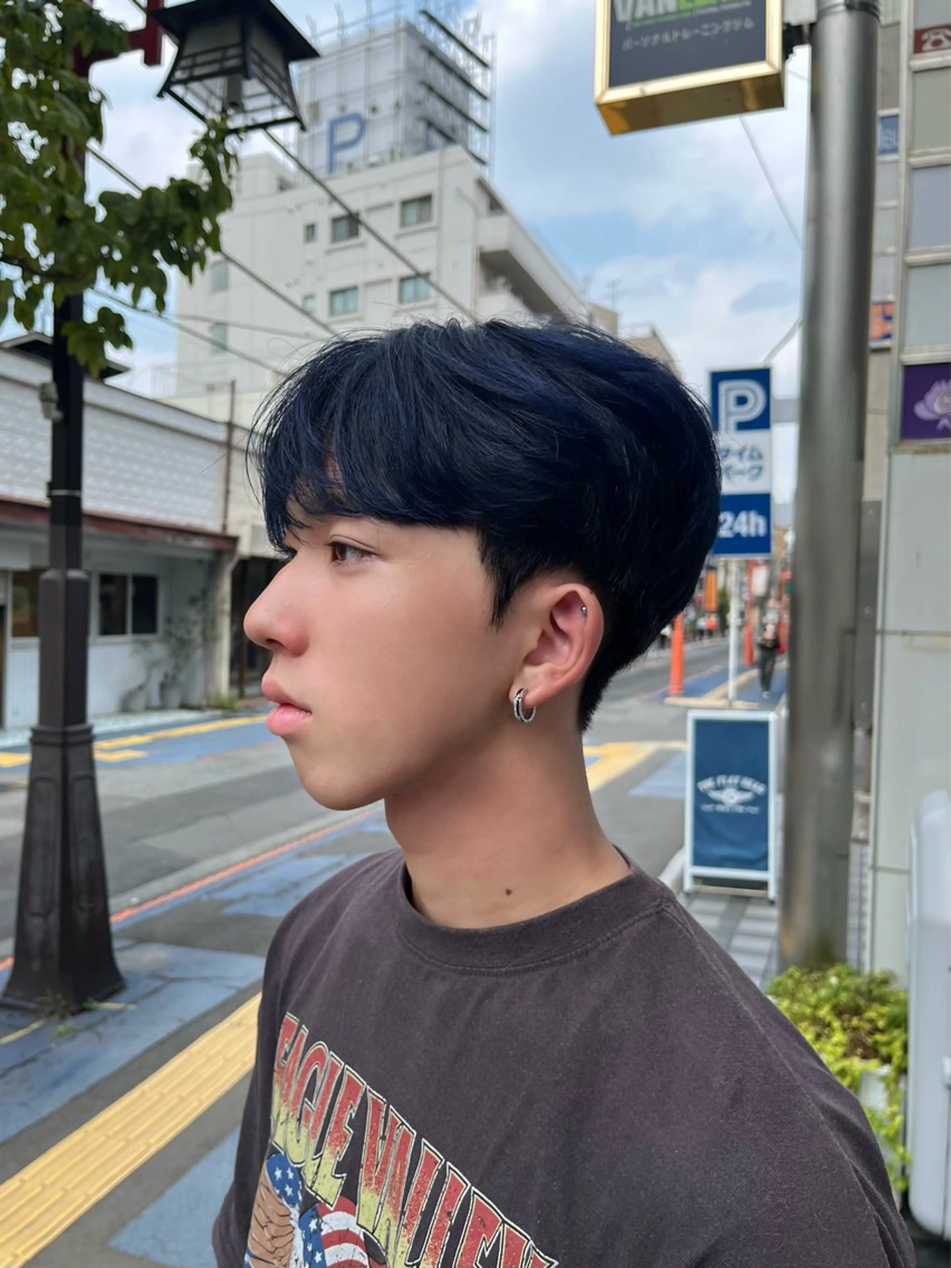 カラー メンズ メンズ韓国風 韓国マッシュ マッシュ ブルーカラー カット ヘアカラー トリートメント 💎森 ハリス誠一💎のヘアスタイル