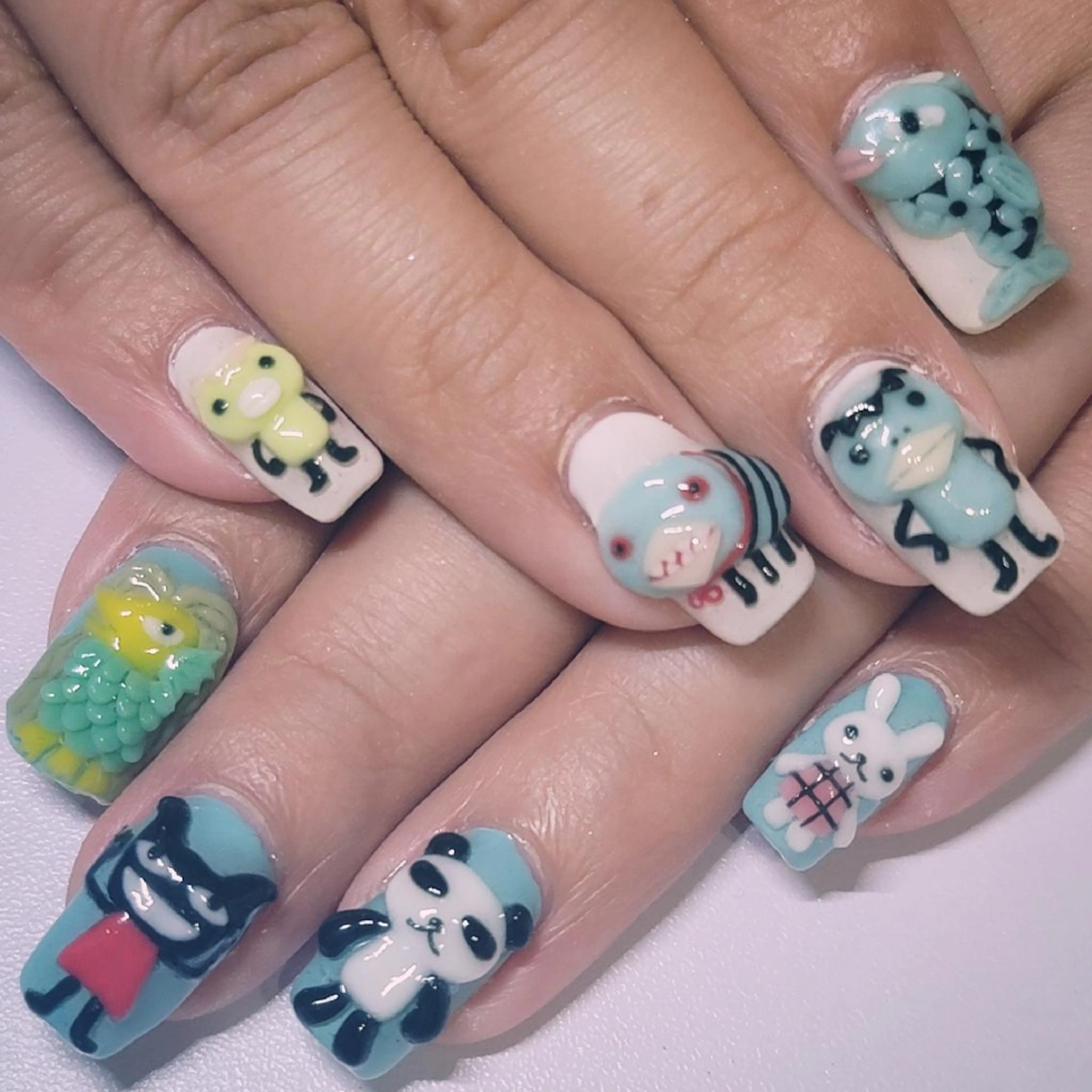 ネイル アートネイル グリーン ハンドネイル よしだ ひろきのネイルデザイン