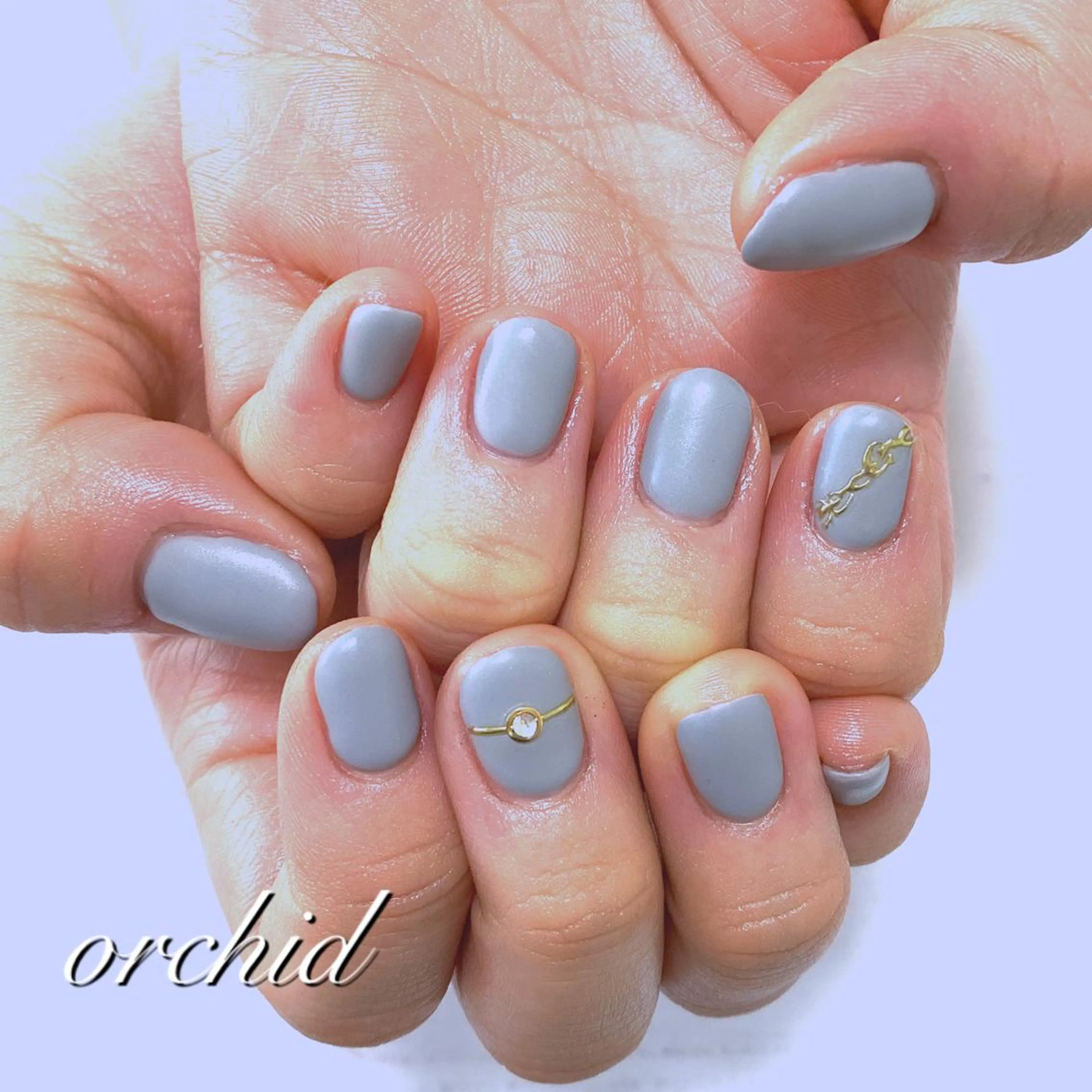 ネイル マットネイル orchid ♡オーキッドのネイルデザイン