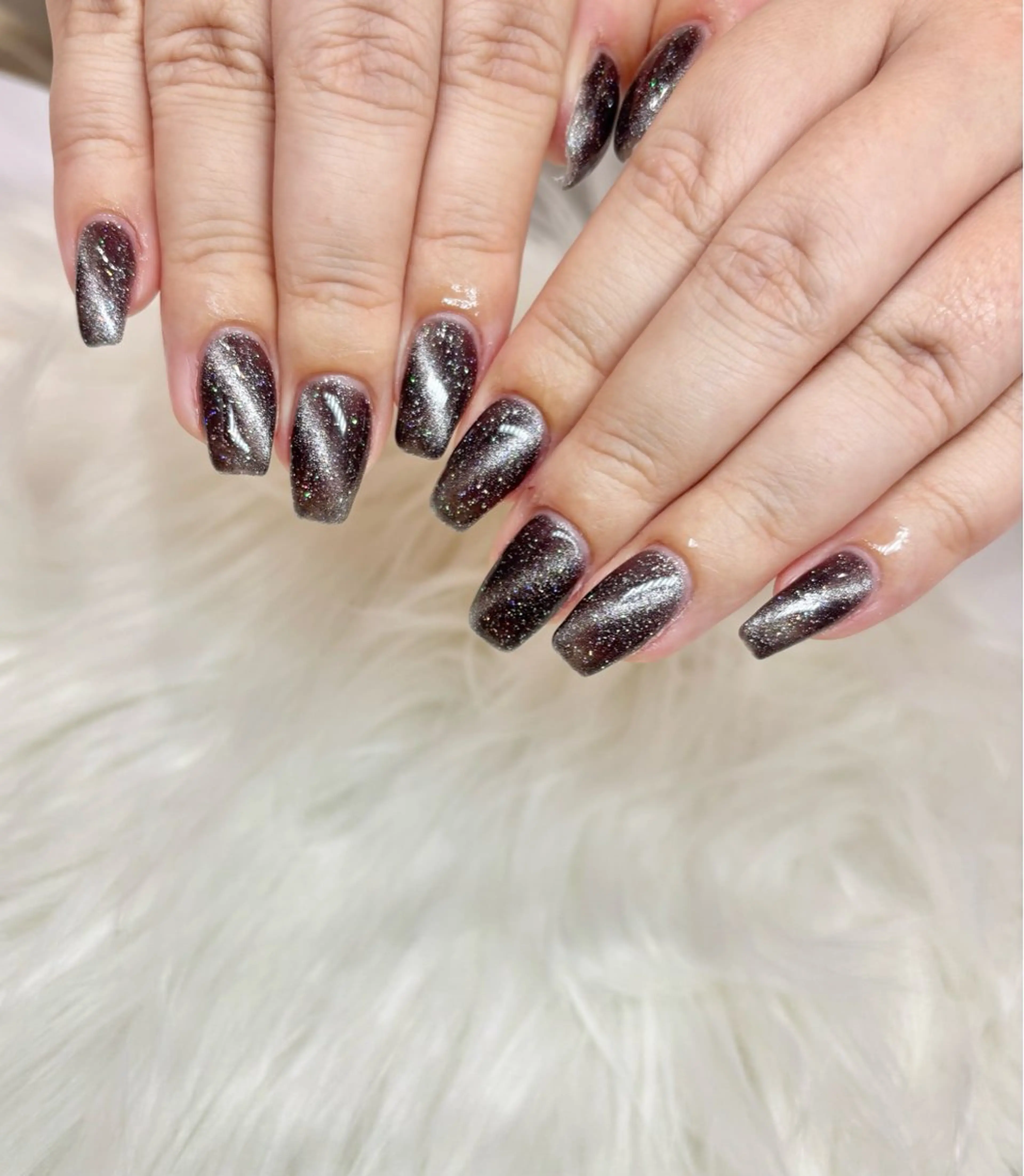 ネイル フラッシュネイル フレンチネイル キラキラネイル 韓国ネイル マグネットネイル Angie Nail所属・Angie Nail CHIYURIのネイルデザイン