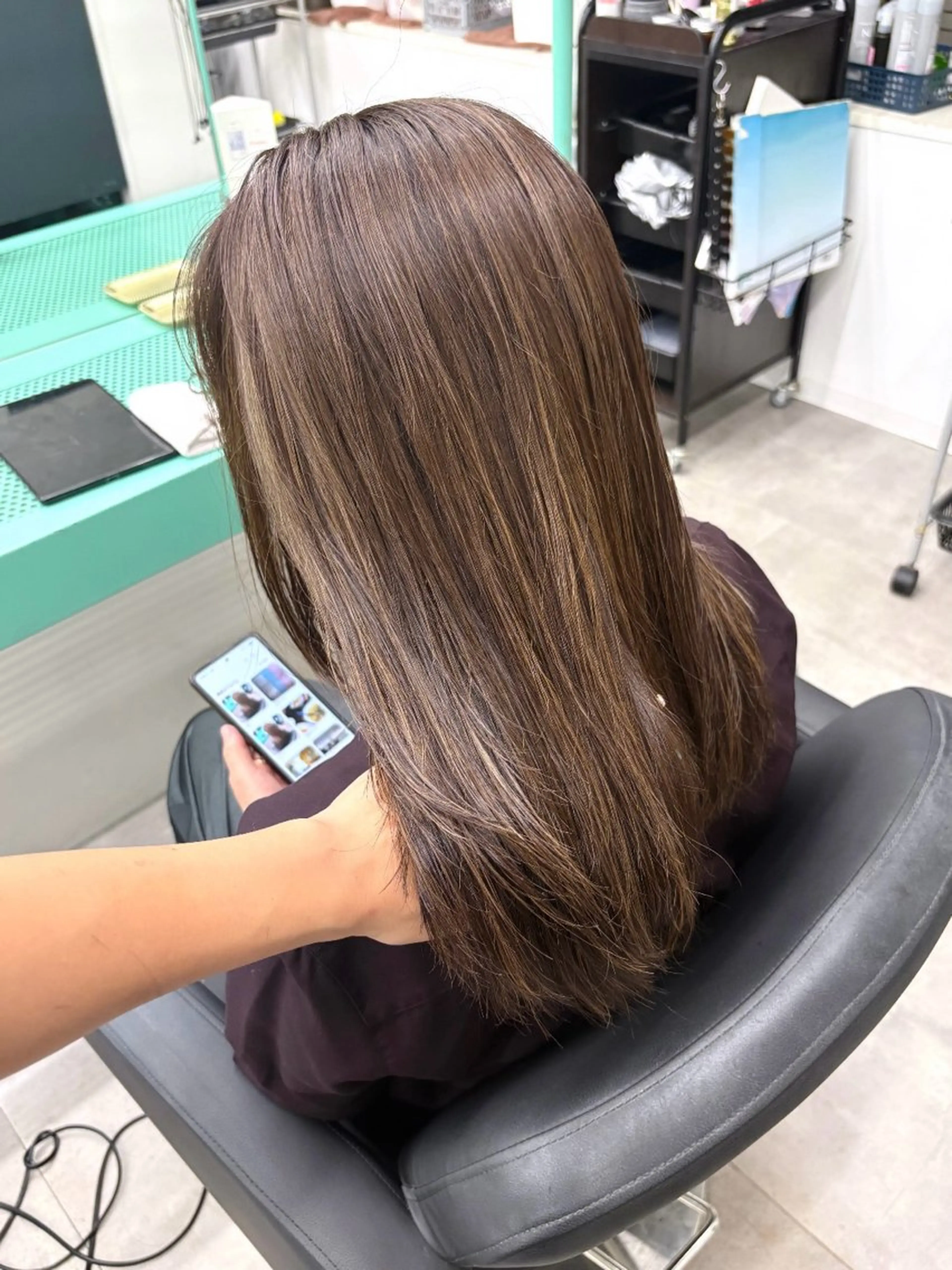 ミディアム ハイライト カット ヘアカラー トリートメント Ⓜ︎iyu🌊/ハイ ライト/海外風カラーのヘアスタイル