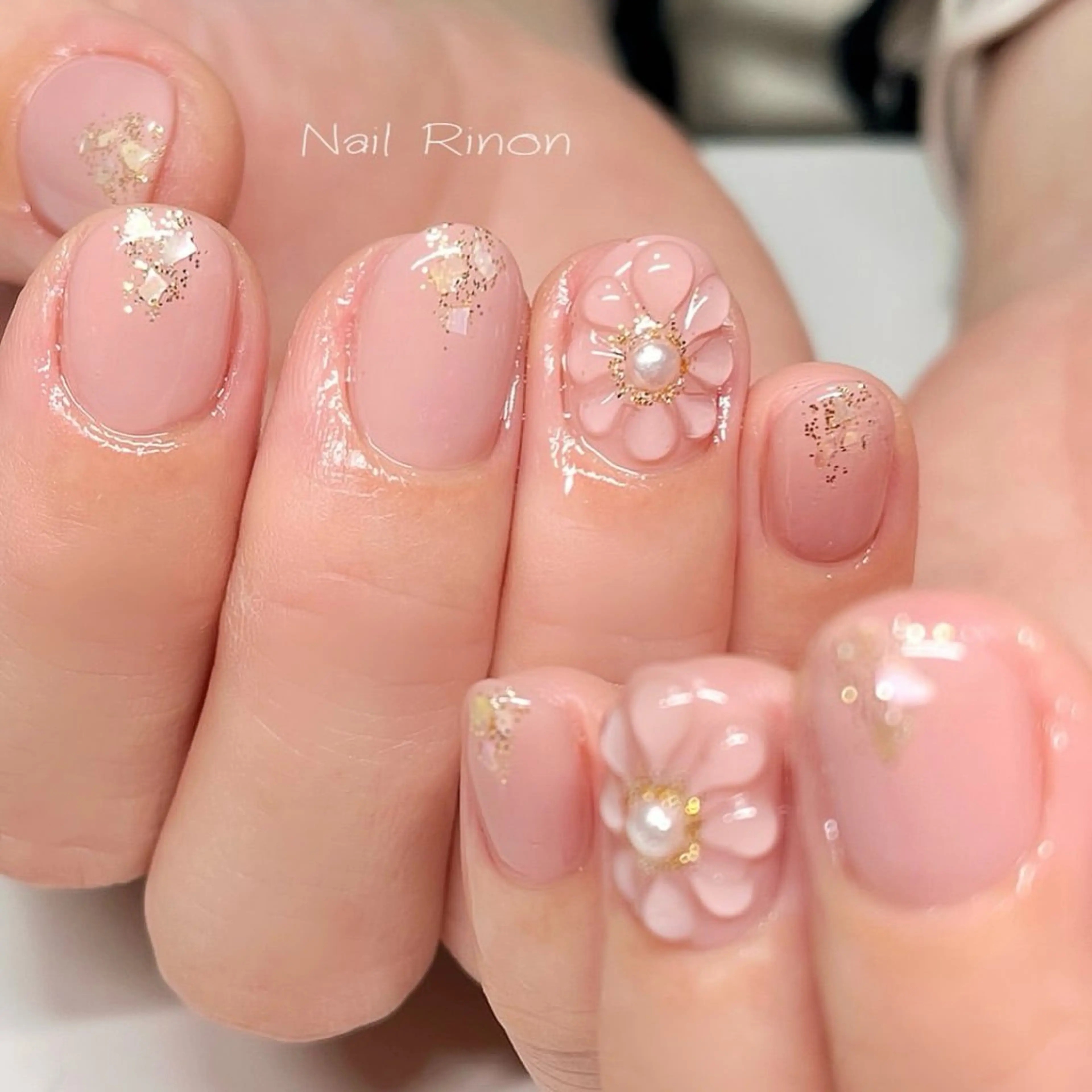ネイル フラワーネイル ぷっくりネイル Nail Rinonのネイルデザイン