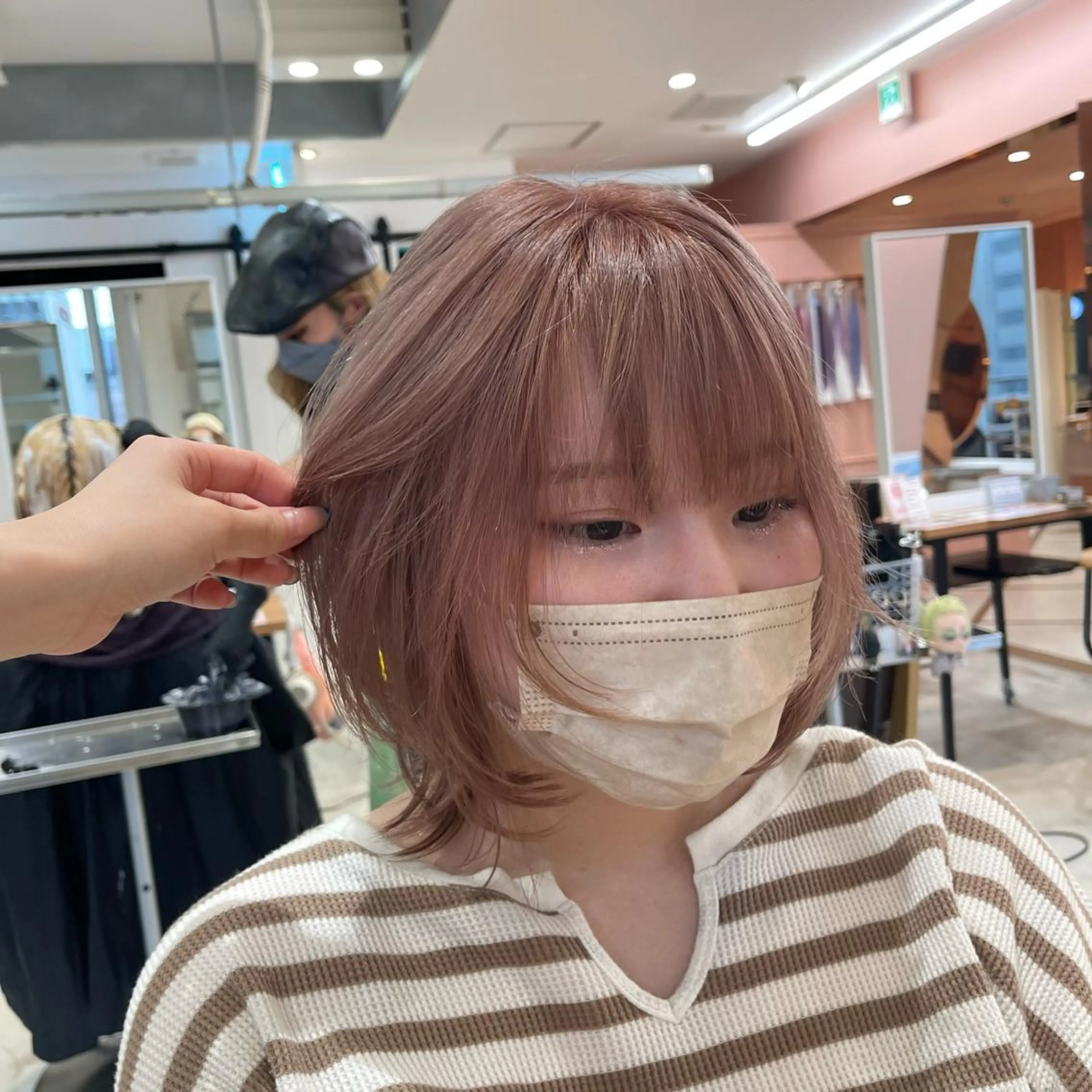 ミディアム カラー ブリーチ ケアブリーチ nameless miichiのヘアスタイル