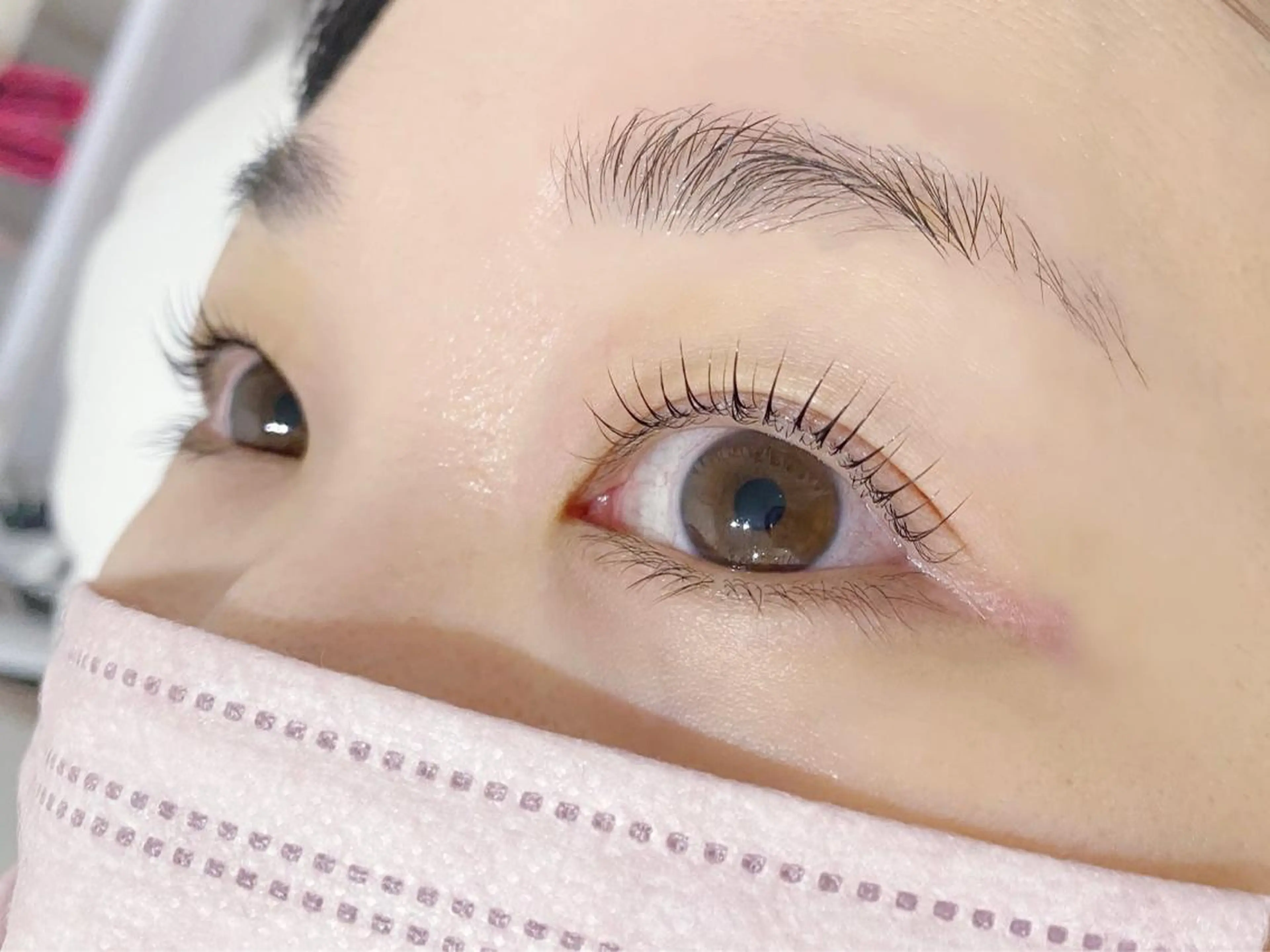 ミディアム カラー パーマ ヘアアレンジ マツエク・マツパ アイブロウ パリジェンヌラッシュリフト Nail&Eyelash Rea所属・Rea🌈Coco 韓国風まつげパーマの眉毛・アイブロウイメージ
