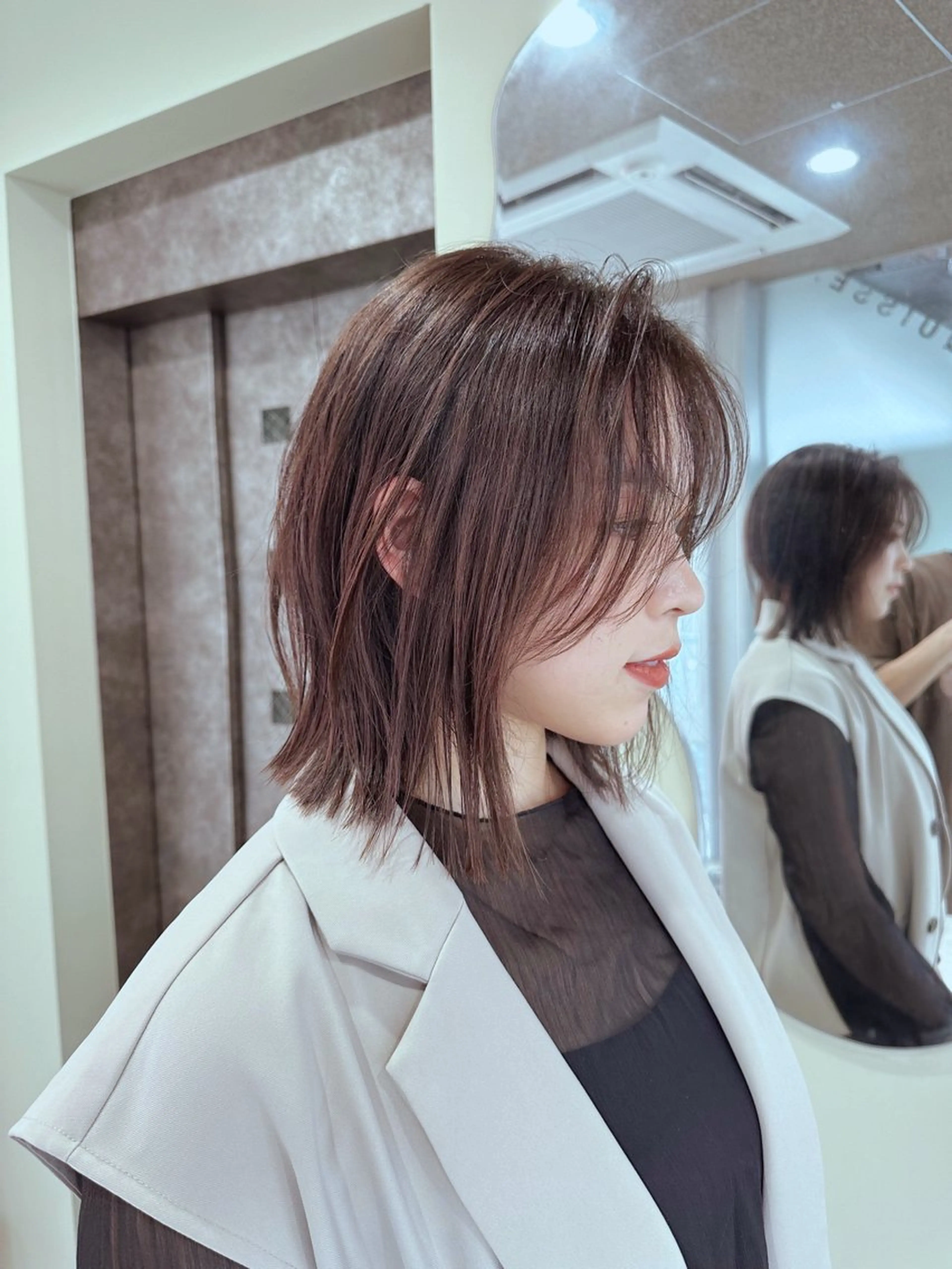ミディアム 切りっぱなしボブ ボブ 渡辺 良城のヘアスタイル