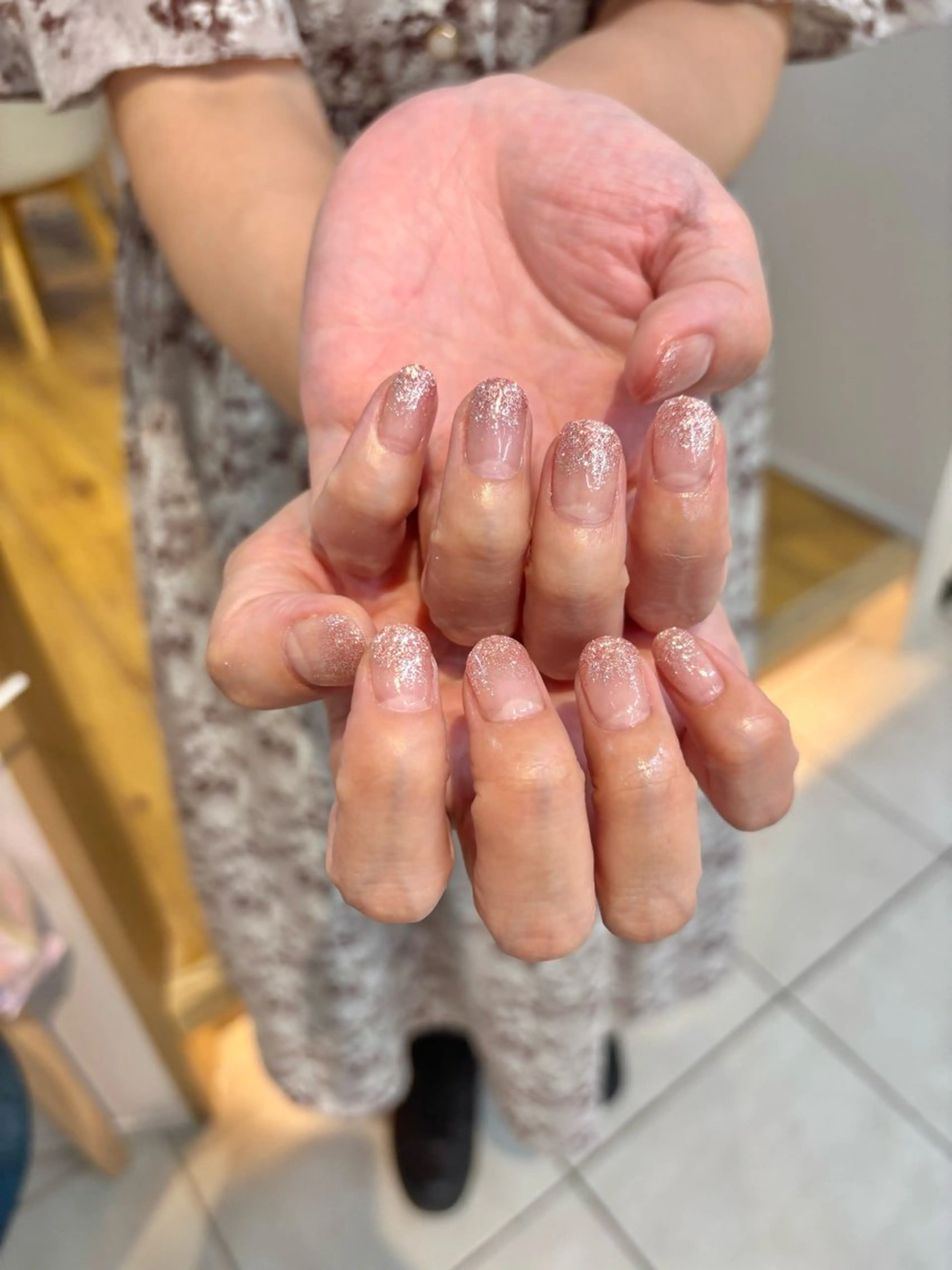 ネイル グラデーション ラメ(グリッター) ラメグラデーション ピンク saki nail9のネイルデザイン
