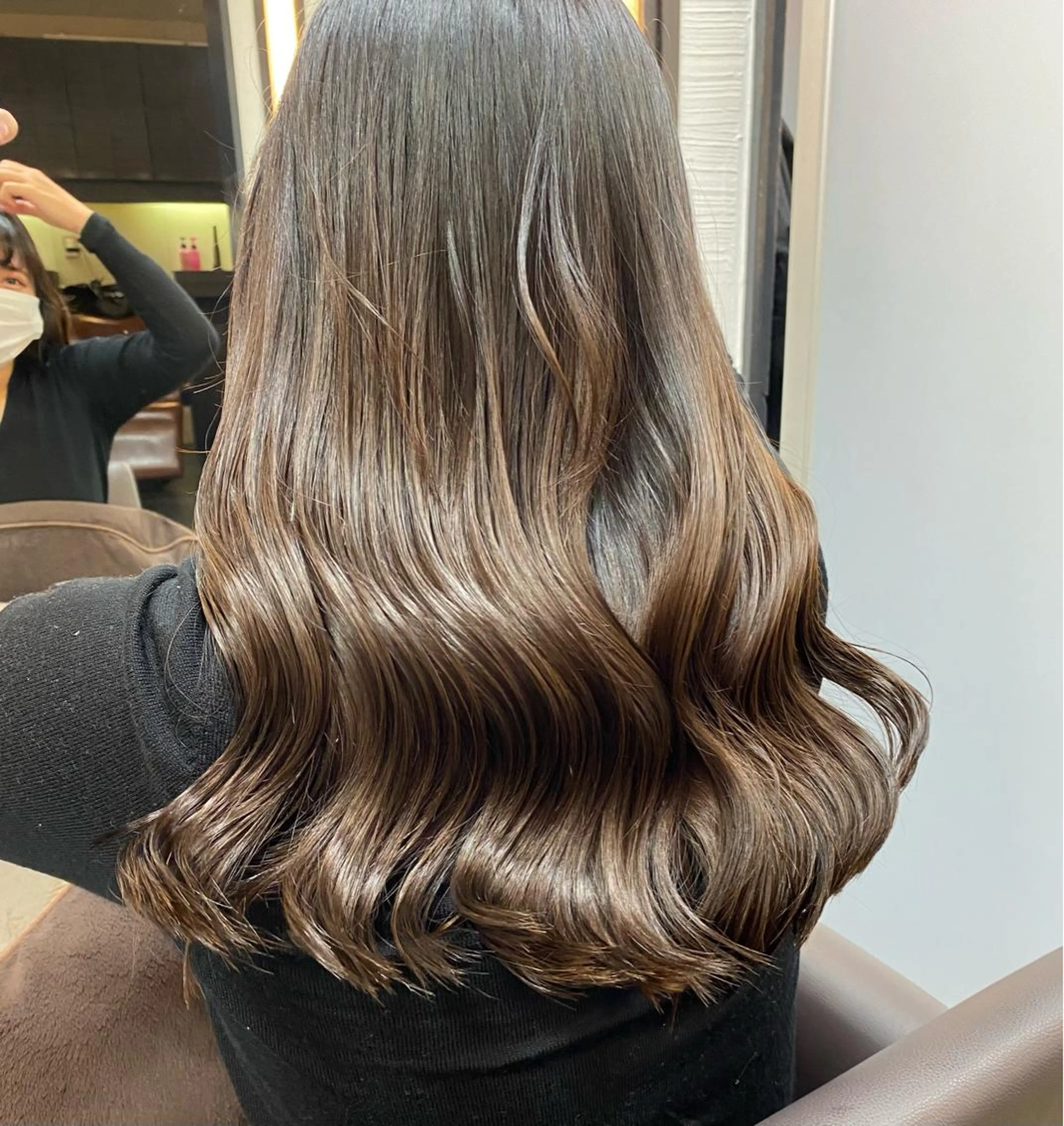 ロング カラー ベージュカラー ブラウンカラー ブラウンベージュ 透明感カラー カット ヘアカラー ボブ/縮毛矯正/ レイヤー/塚田のヘアスタイル