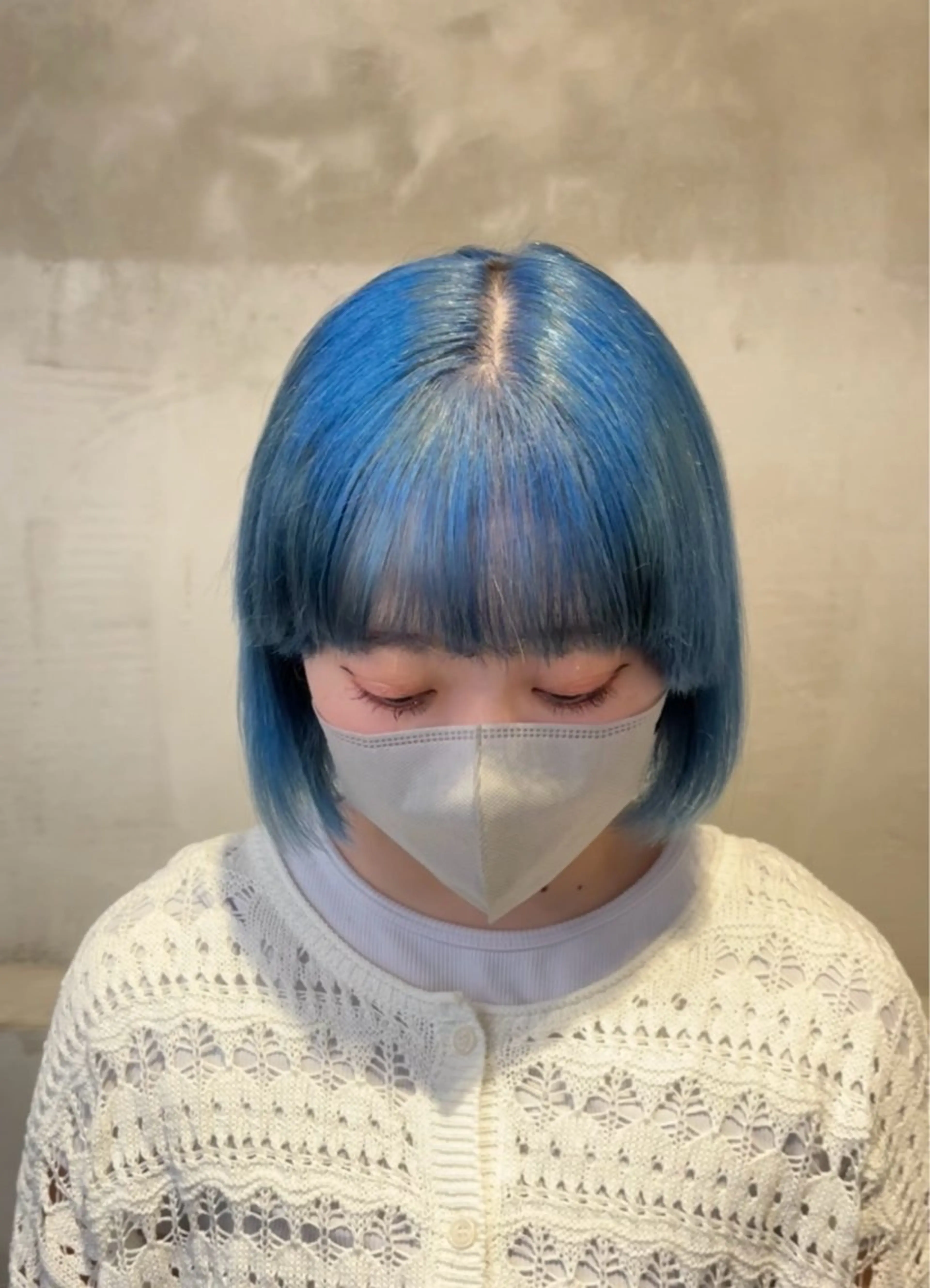 ミディアム カラー ブルーカラー 透明感カラー ヘアカラー ‪‪❤︎‬韓国ヘア ❤︎/saraのヘアスタイル