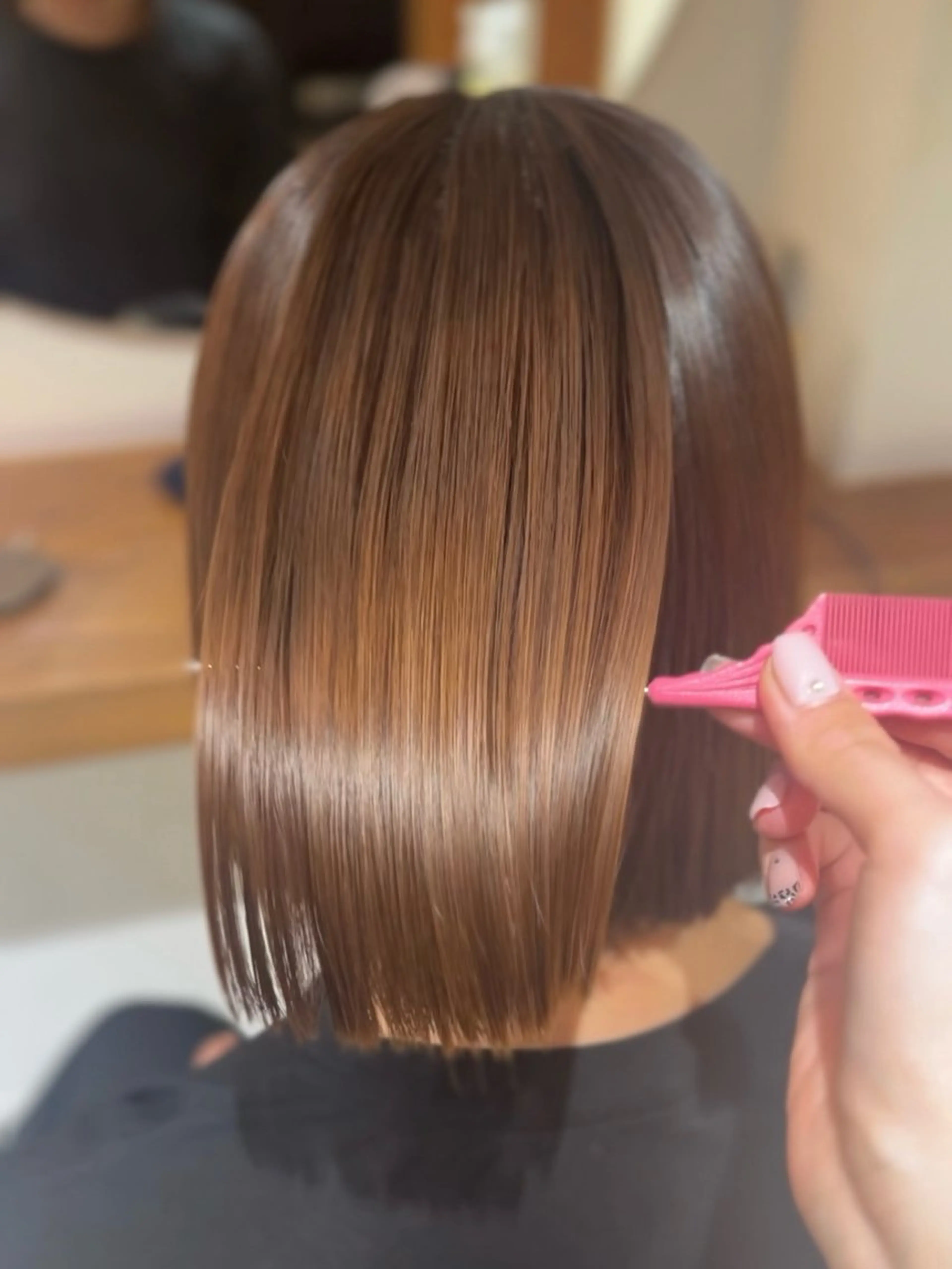 ミディアム 縮毛矯正 カット 縮毛矯正 トリートメント 塩川ももこ/ 縮毛矯正/ヘアセットのヘアスタイル