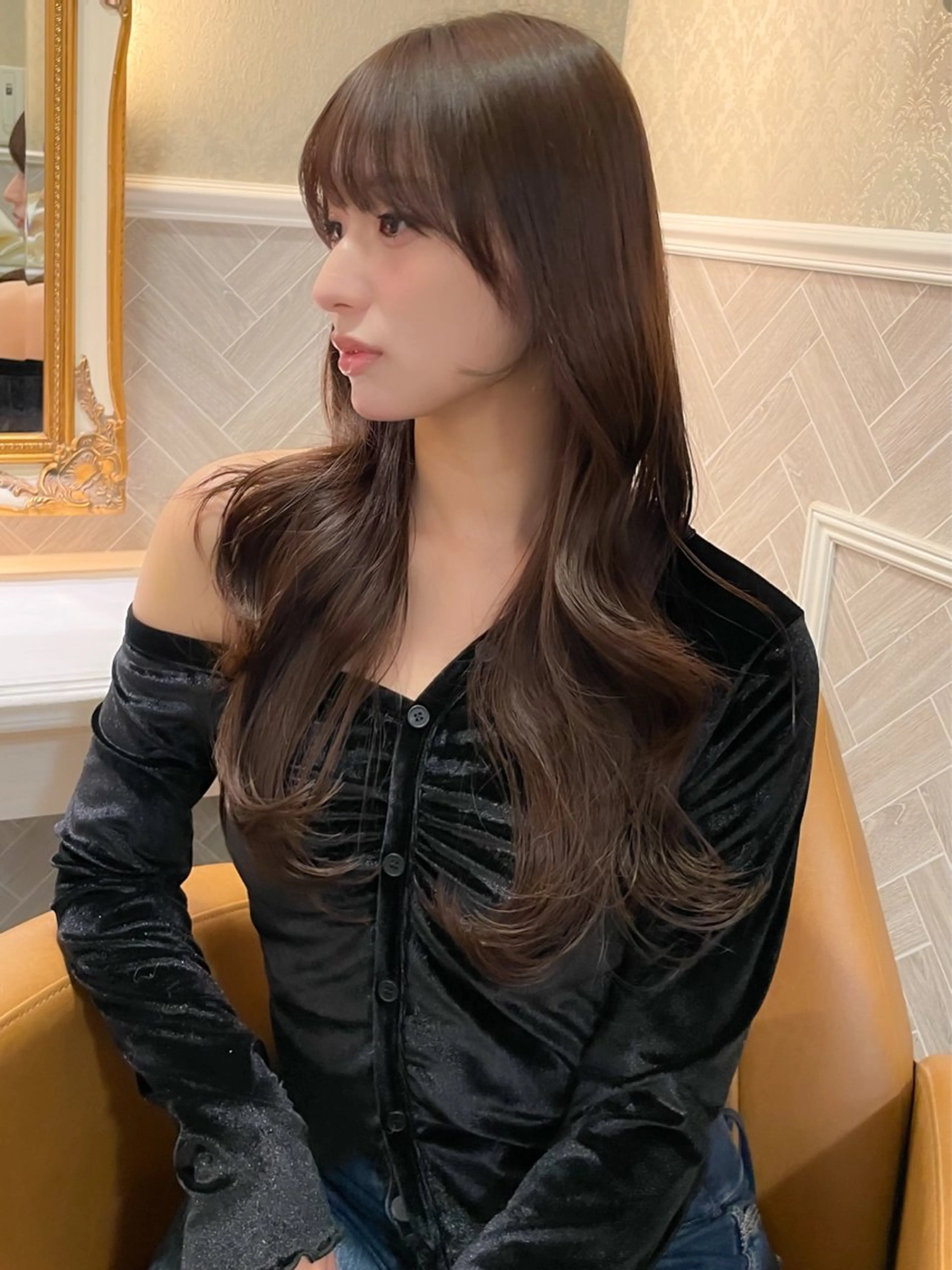 ロング 髪質改善 韓国風ヘア レイヤーカット ロング 縮毛矯正 カット ヘアカラー 縮毛矯正 トリートメント 美髪縮毛矯正🤍 髪質改善/Shinaのヘアスタイル