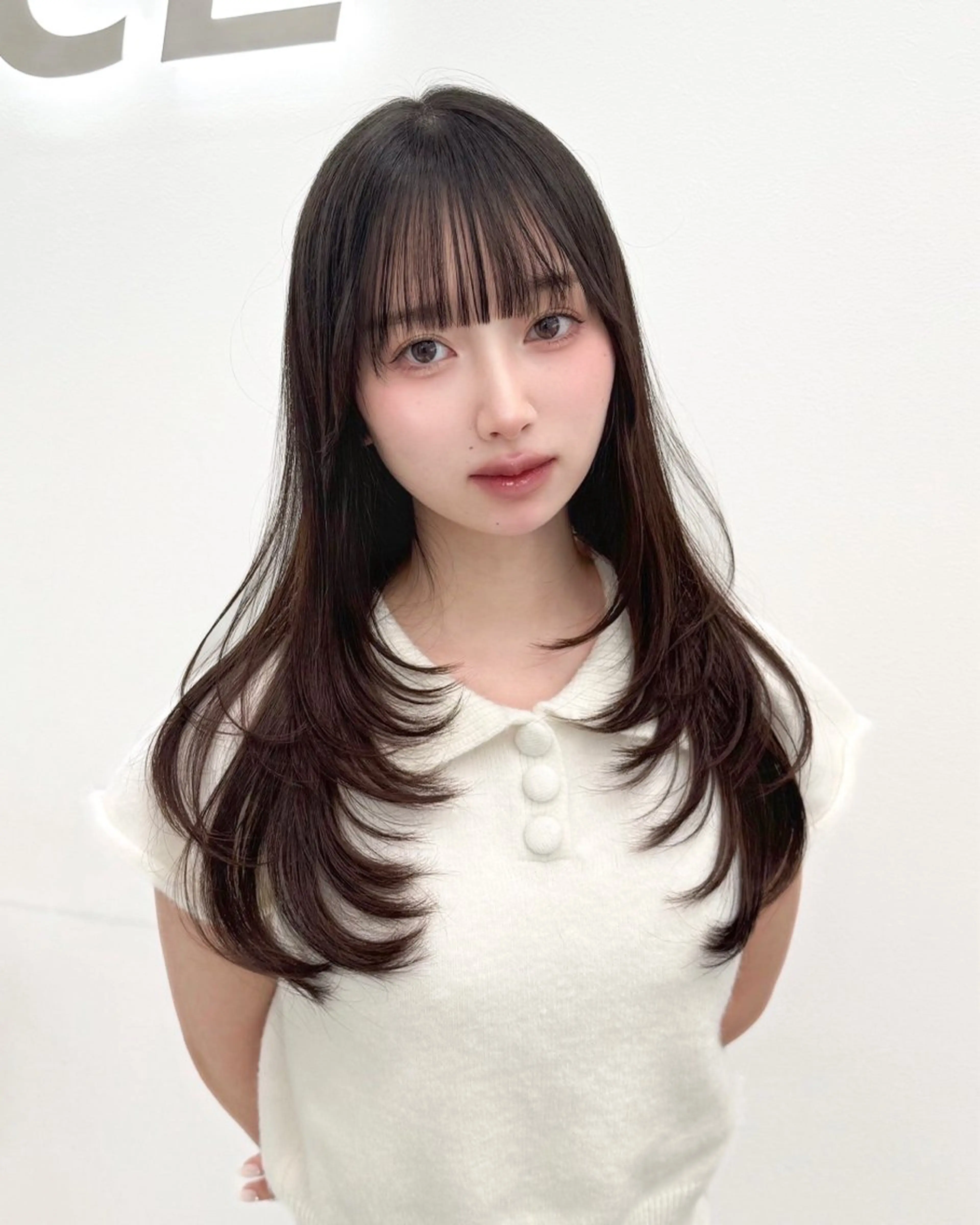 ロング カラー ハッシュカット ヨシンモリ 韓国風ヘア レイヤーカット ワンホンレイヤー カット ヘアカラー トリートメント 大人っぽ韓国レディ レイヤー🤍RIKUのヘアスタイル