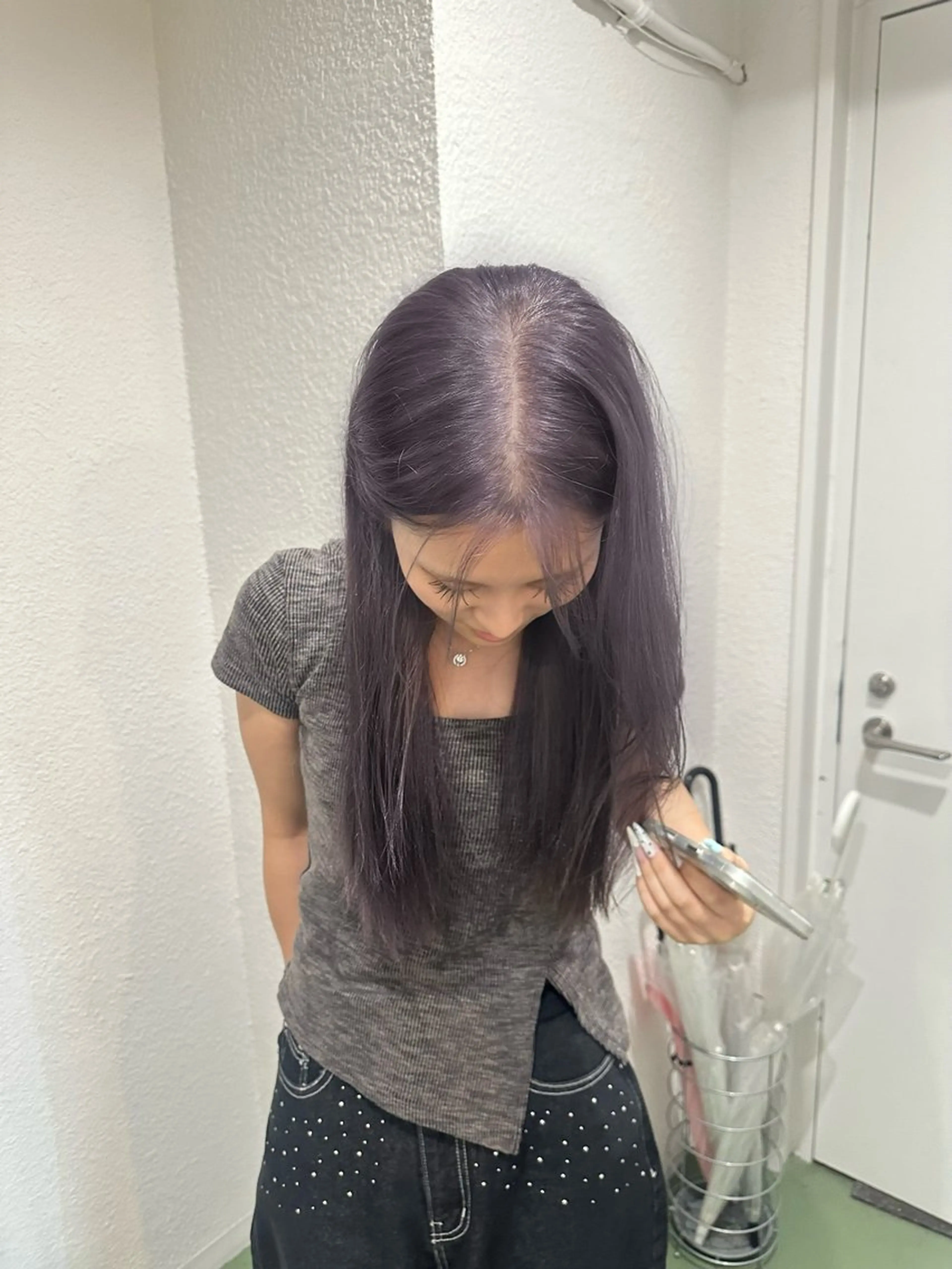 ロング カラー ブリーチ 透明感カラー グラデーションカラー グレージュ ラベンダーカラー s u z uのヘアスタイル