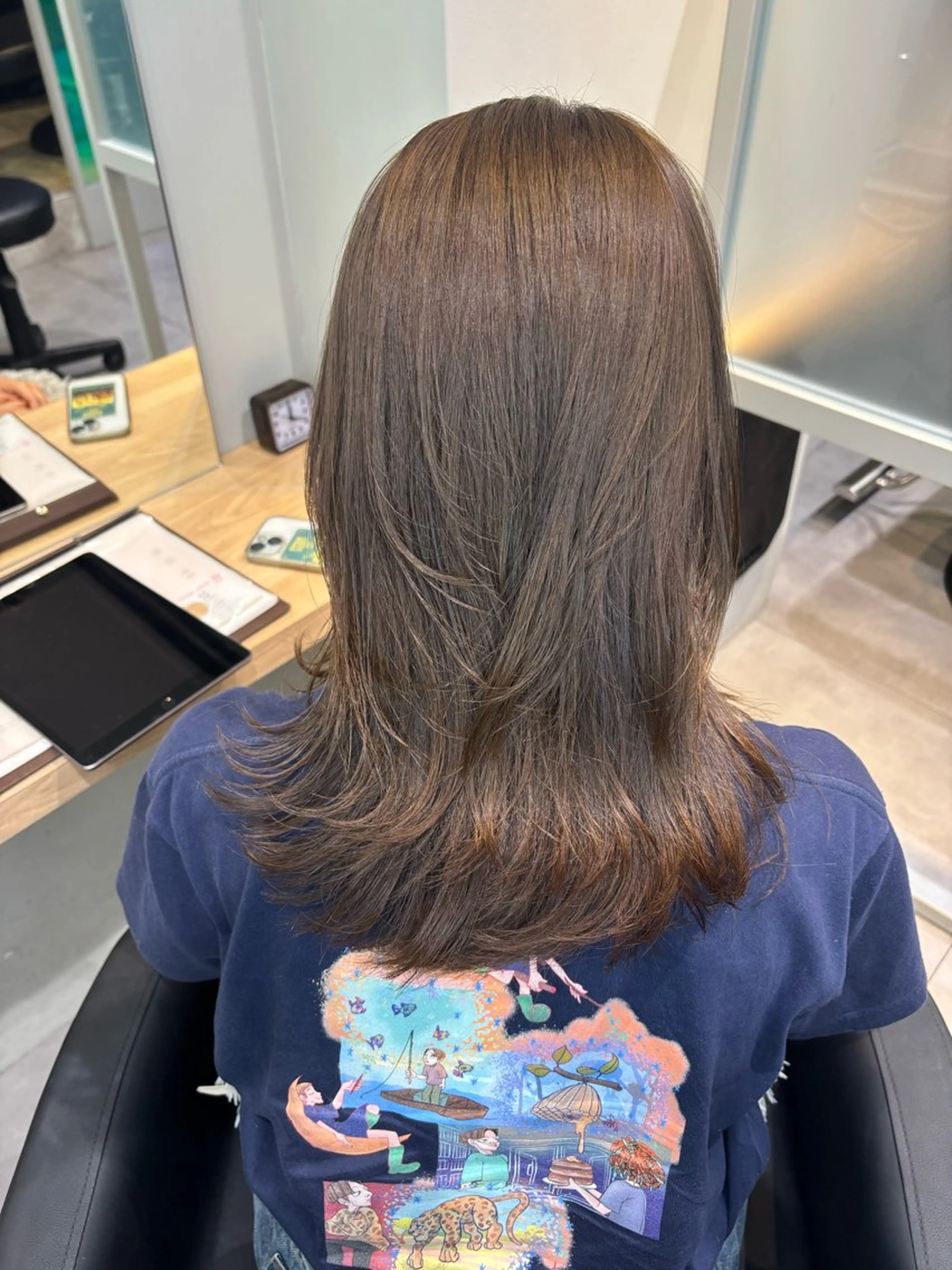 ミディアム レイヤーカット カット ヘアカラー トリートメント 髪質改善/透明感カラ ー/Ayana 🍒のヘアスタイル